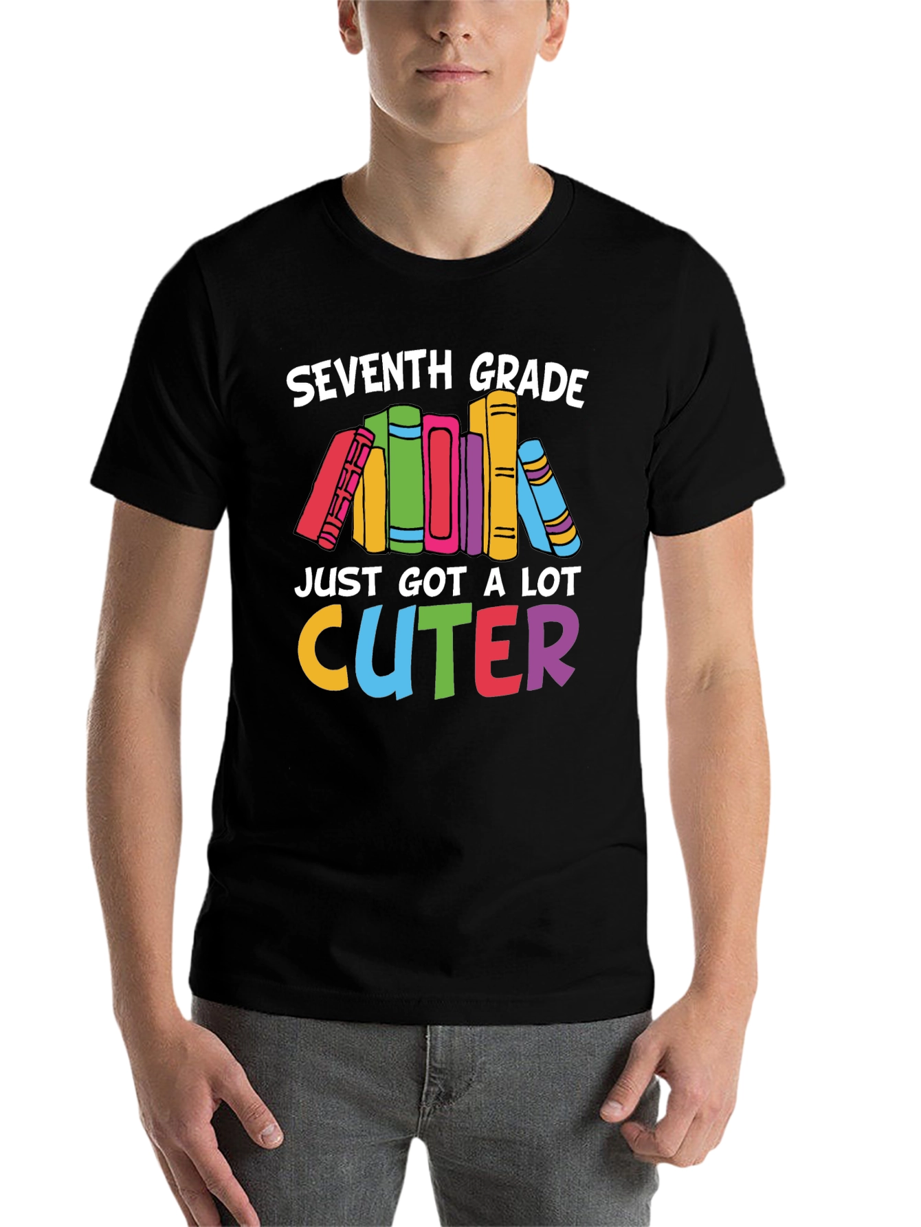 Black Seventh Grade Cuter T-Shirt - Back to School view 7