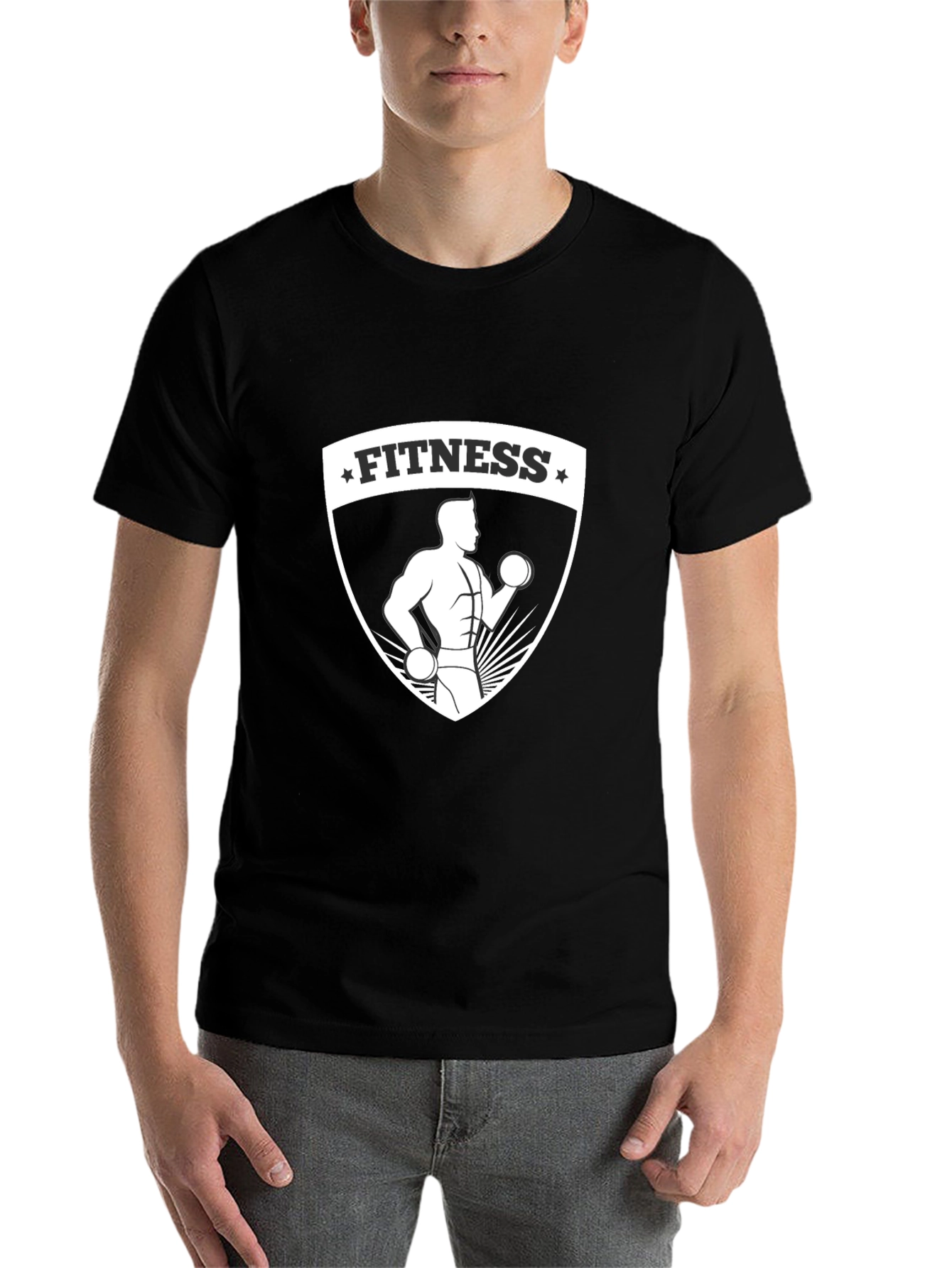 Black Fitness Graphic Black T-Shirt for Men view 7
