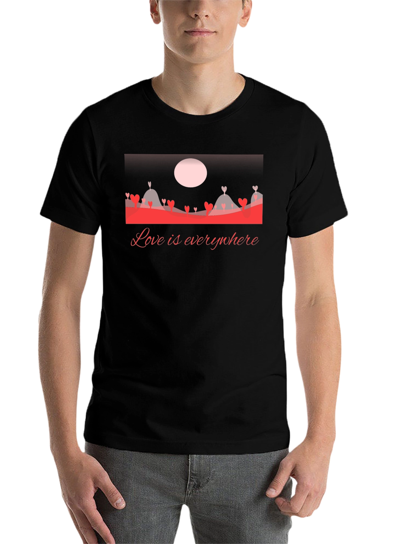 Black Love Everywhere Graphic T-Shirt - Black view 7