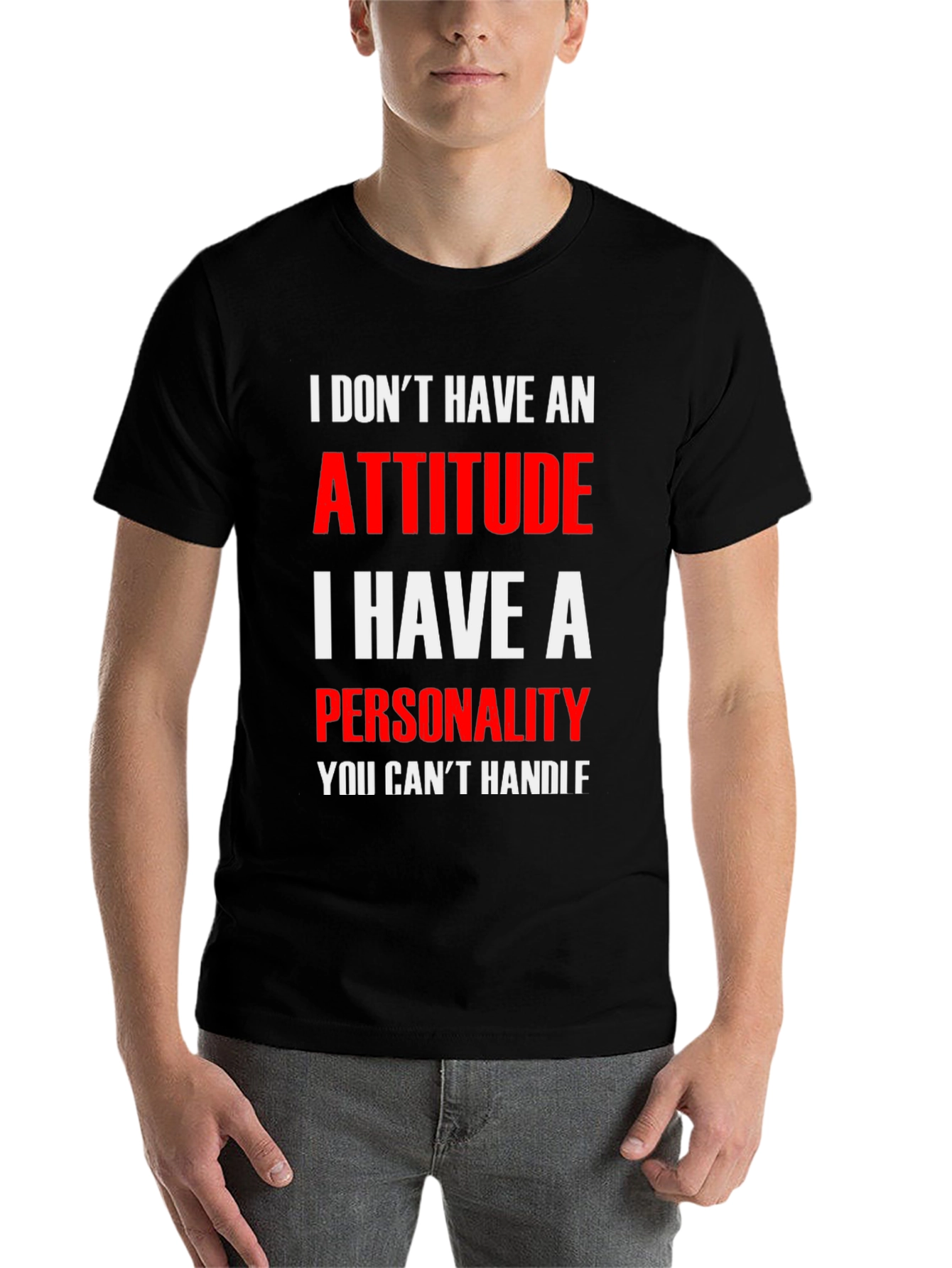Black Attitude Personality Men's Graphic T-Shirt view 7