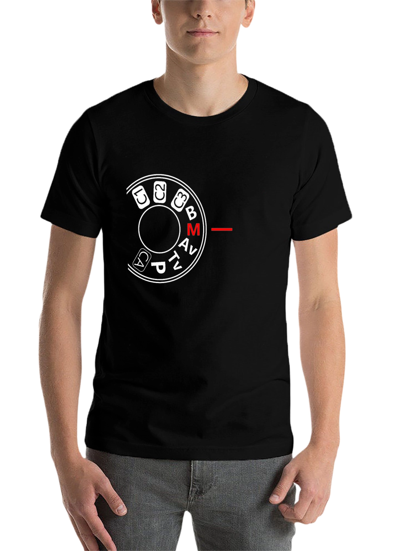 Black Camera Mode Dial Graphic Tee - Black view 7
