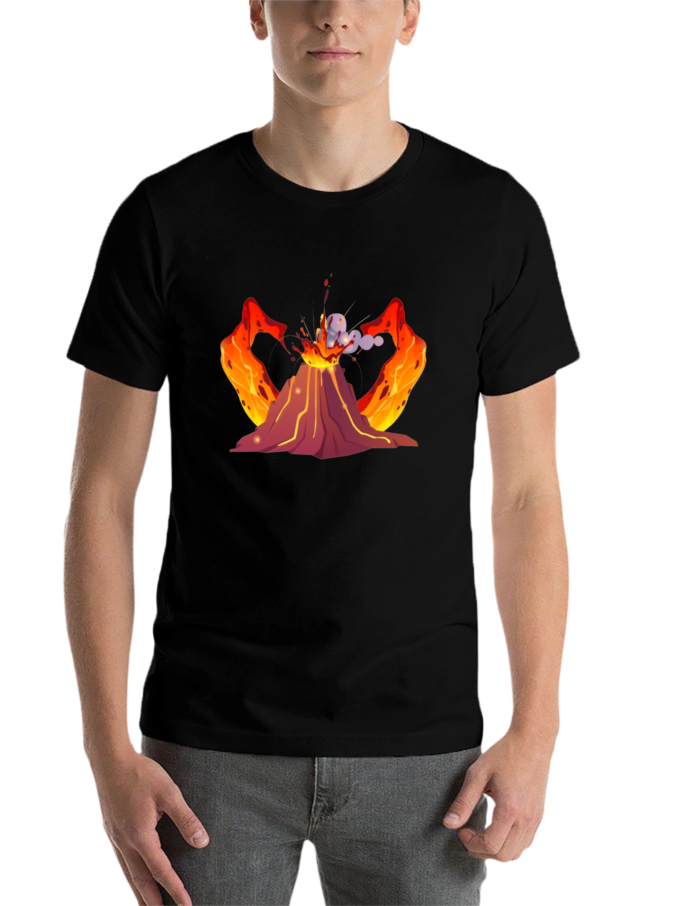 Black Volcano Graphic Black T-Shirt view 7