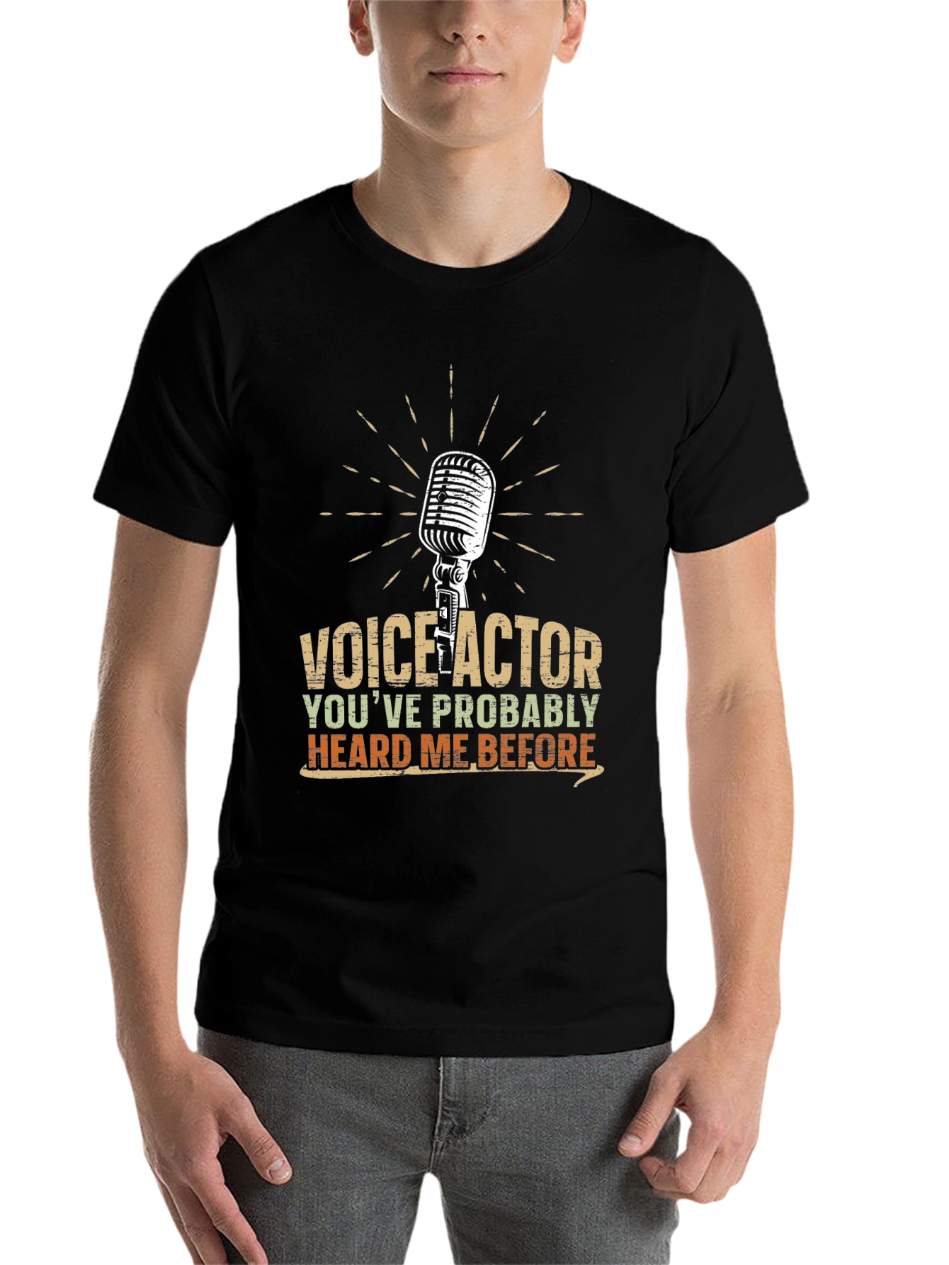 Black Voice Actor T-Shirt - Heard Me Before Funny Tee view 7