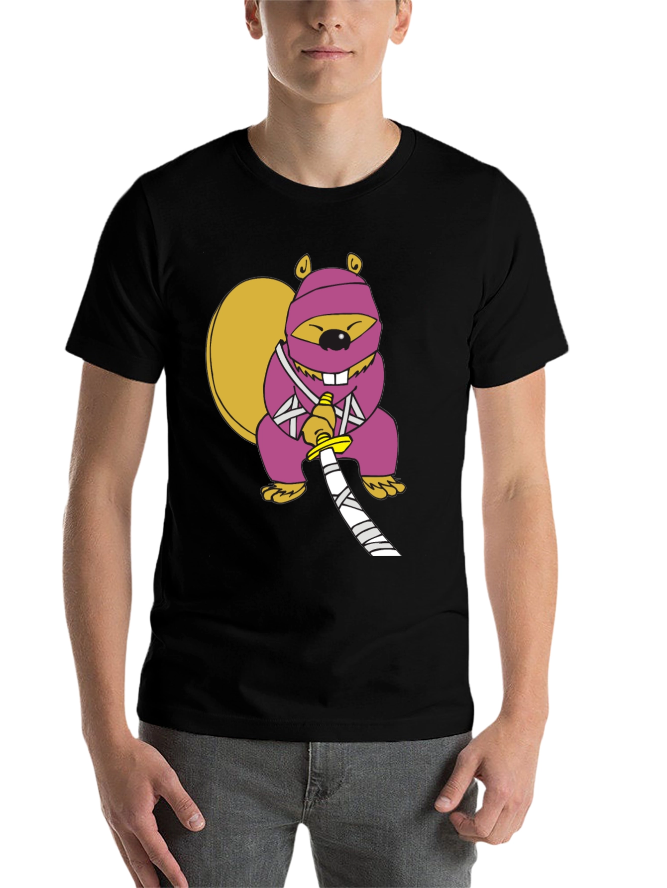Black Ninja Squirrel Graphic Tee view 7
