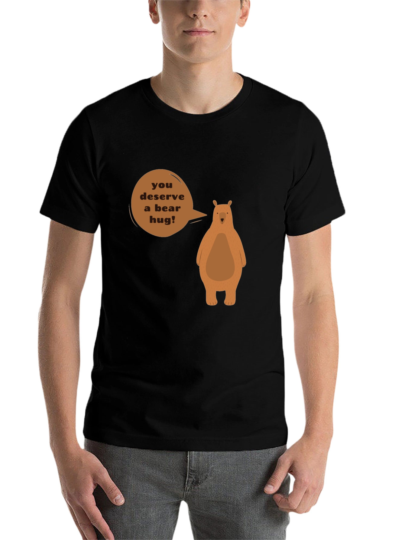 Black Bear Hug Graphic T-Shirt - You Deserve a Bear Hug! view 7