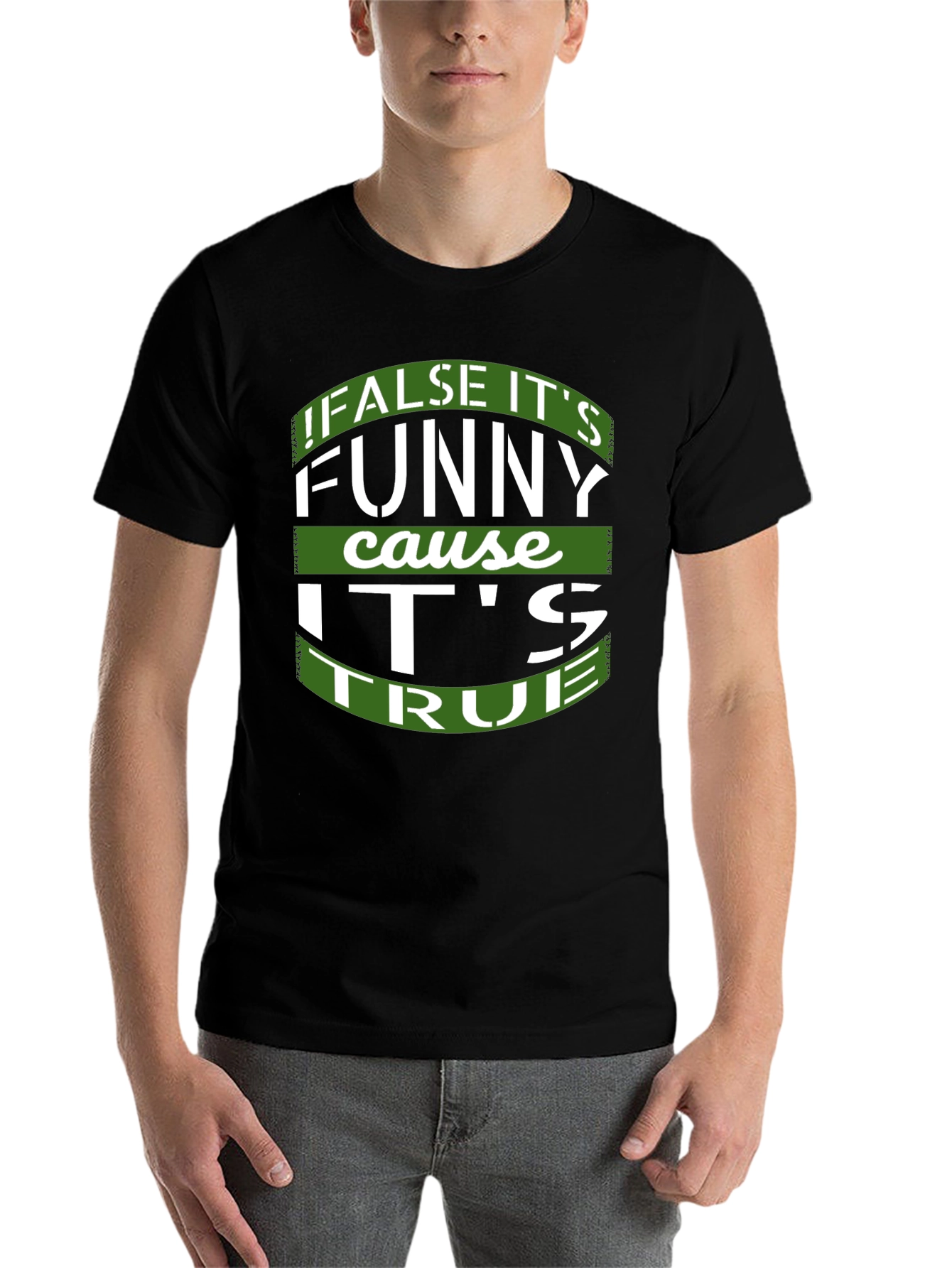 Black Funny It's True Black Graphic T-Shirt view 7