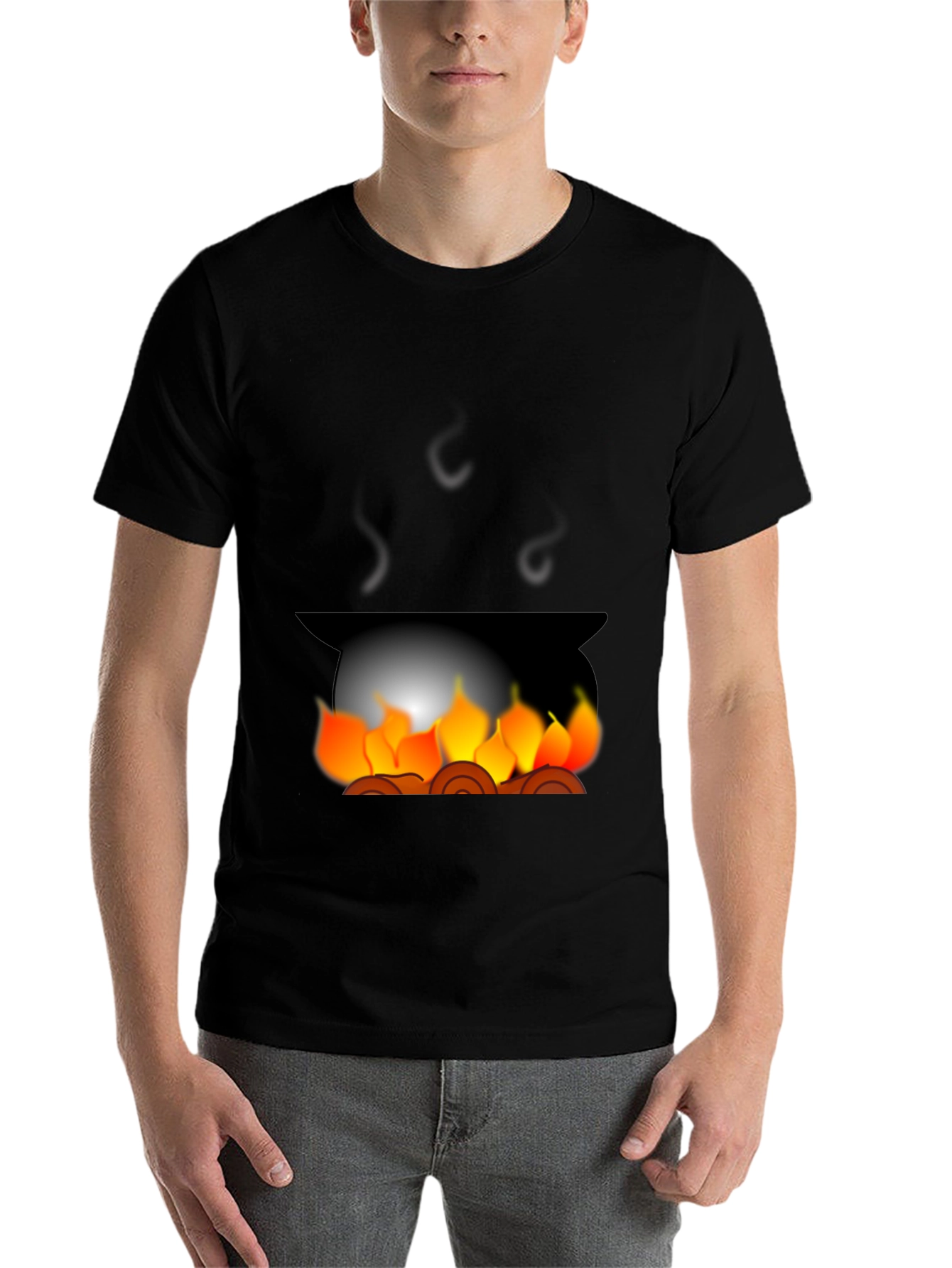 Black Campfire Graphic Tee - Cozy Black T-Shirt view 7
