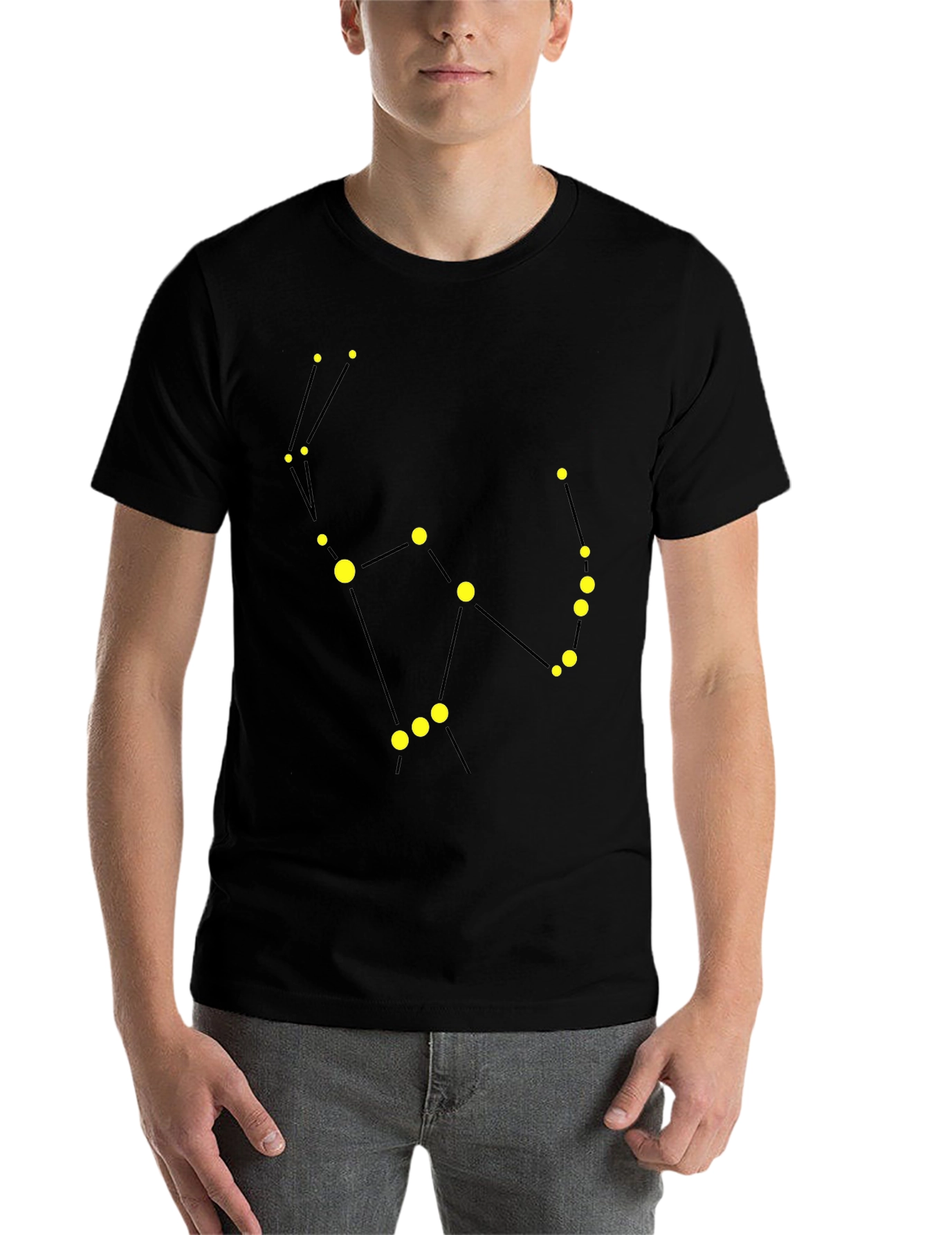 Black Constellation Graphic Tee - Black Cotton Comfort view 7