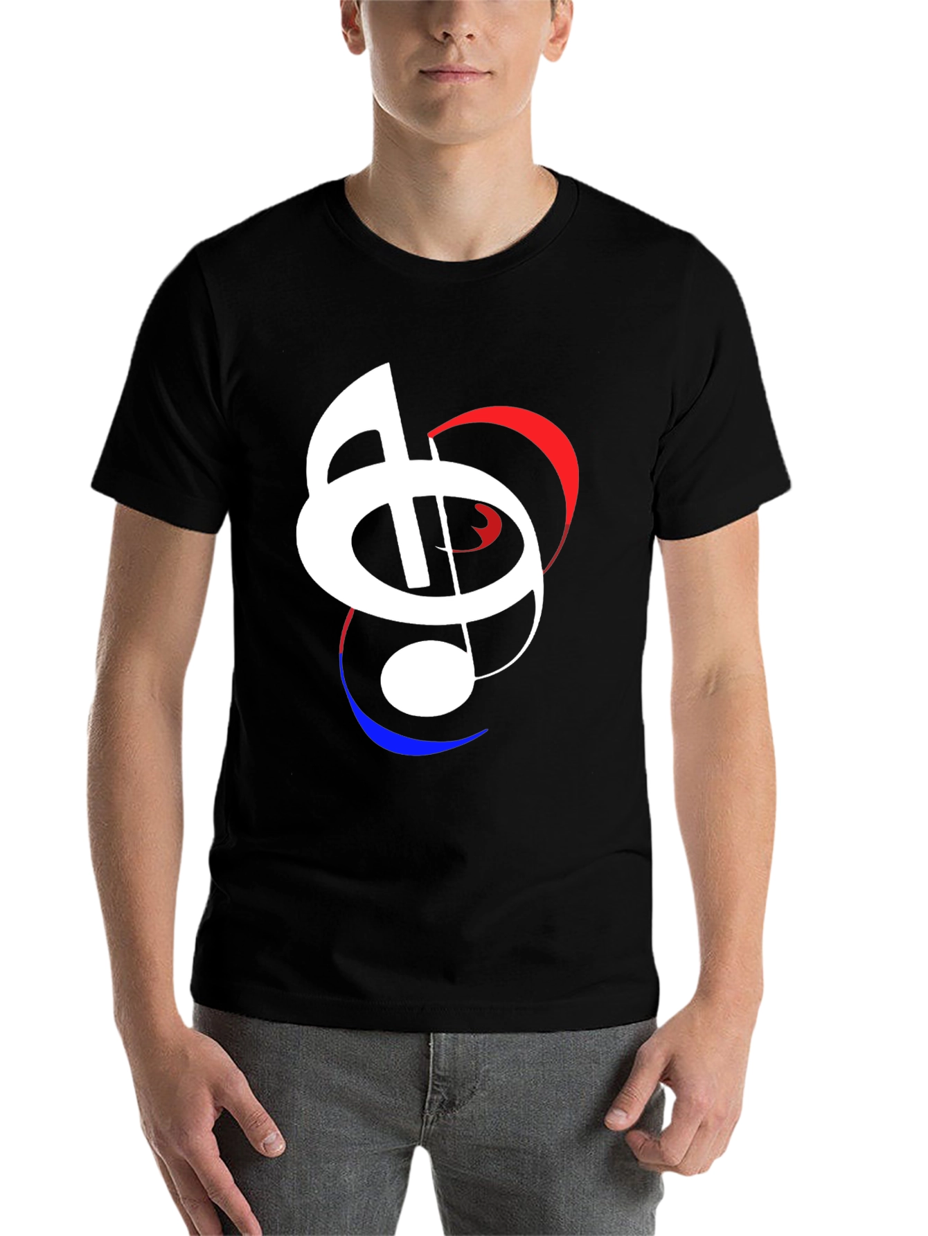 Black Musical Note Graphic Black T-Shirt view 7