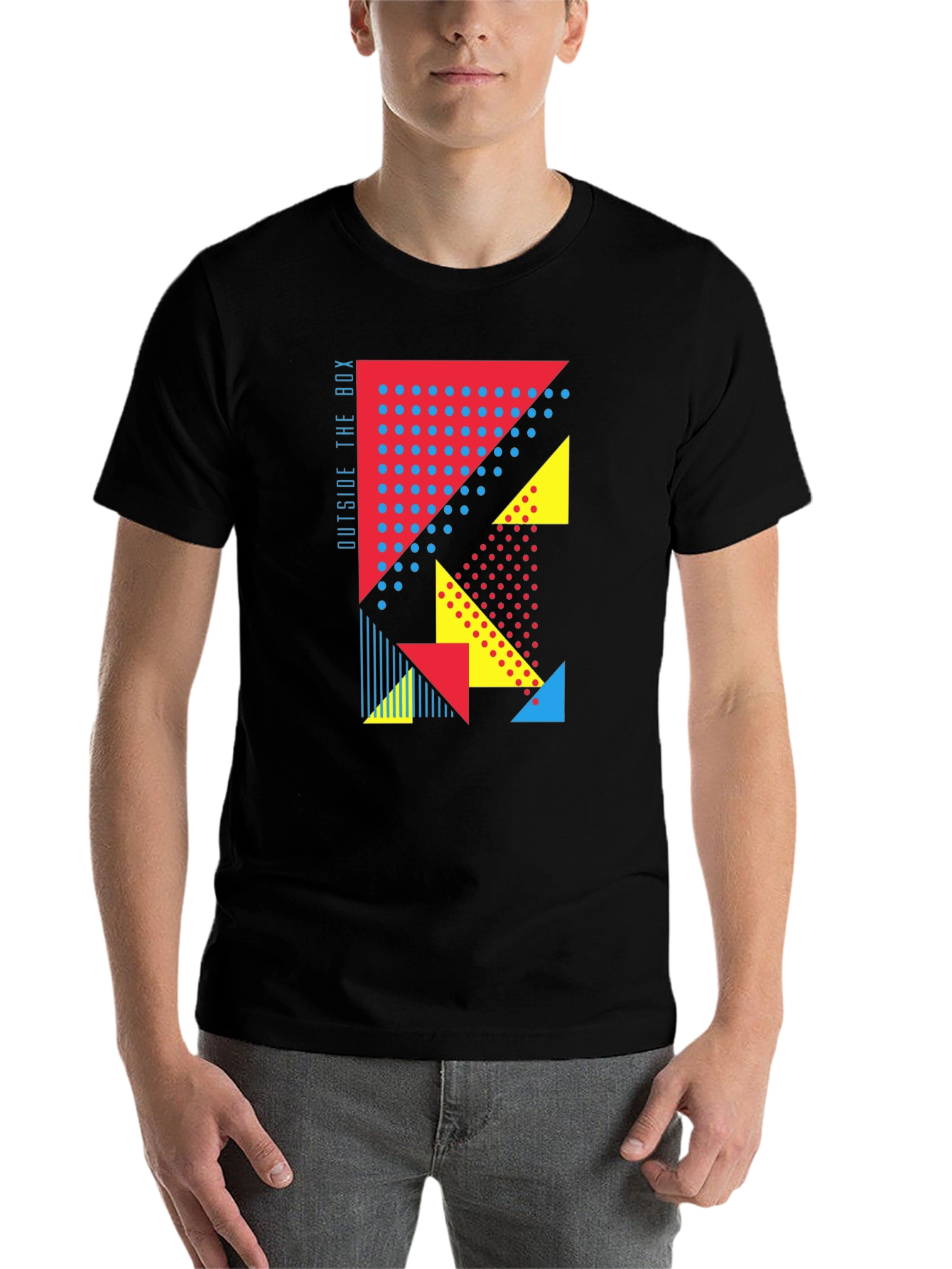 Black Geometric Graphic Print Tee - Outside the Box view 7