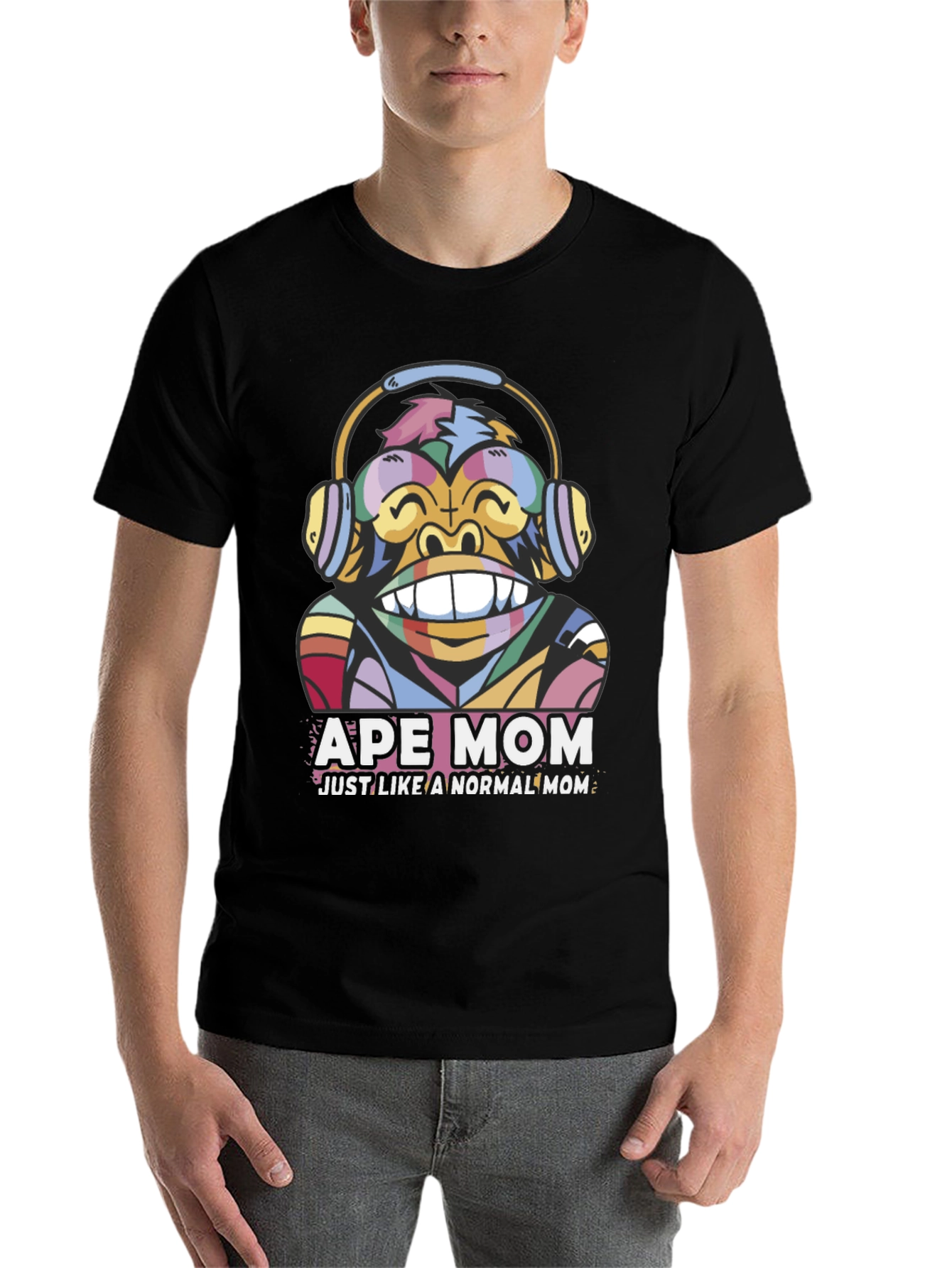 Black Ape Mom T-Shirt - Fun Graphic Tee view 7
