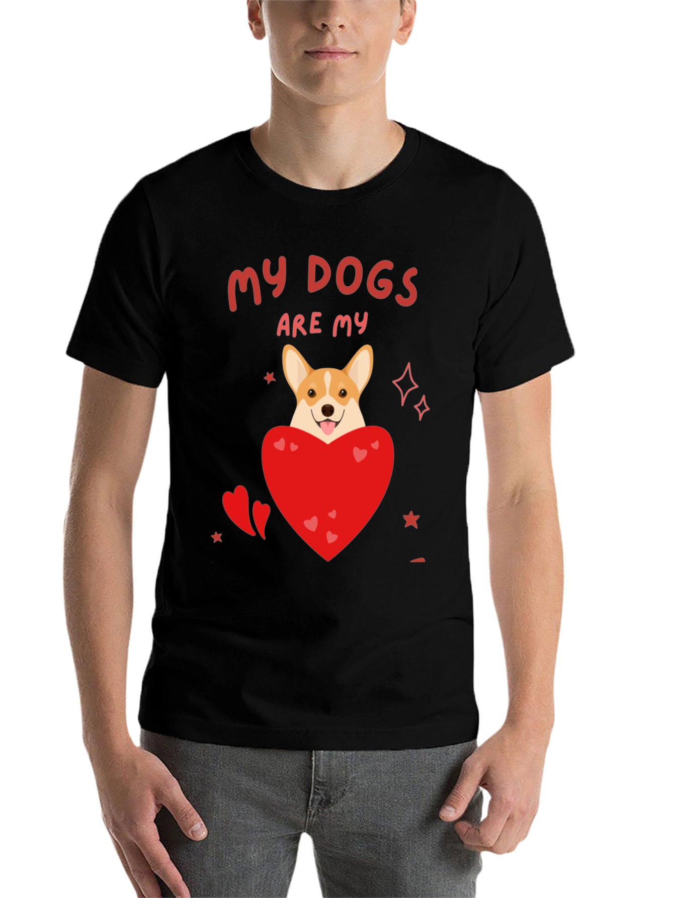 Black My Dogs Are My Valentines T-Shirt view 7