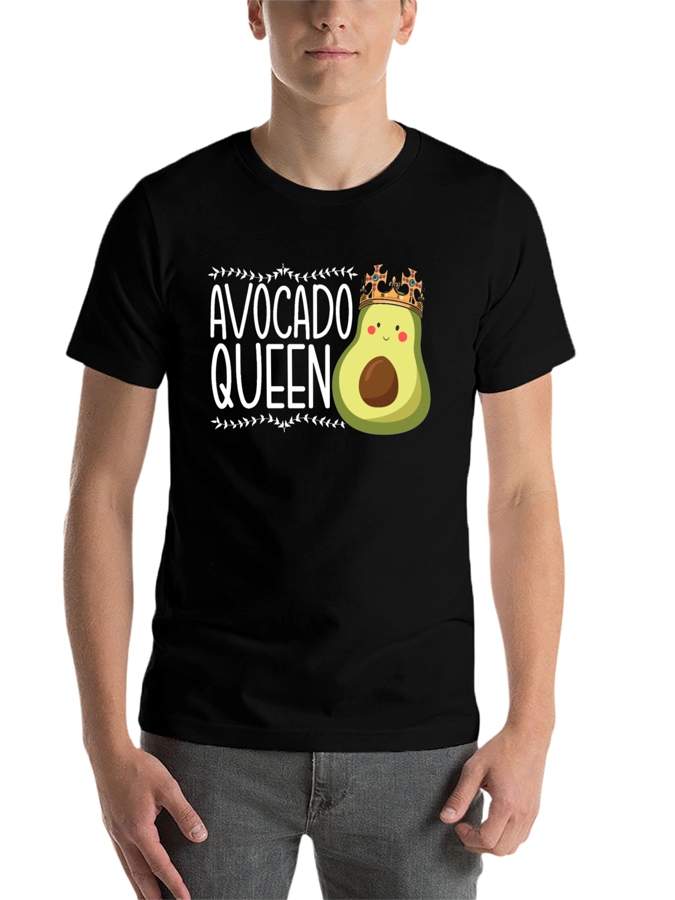 Black Avocado Queen Black T-Shirt view 7