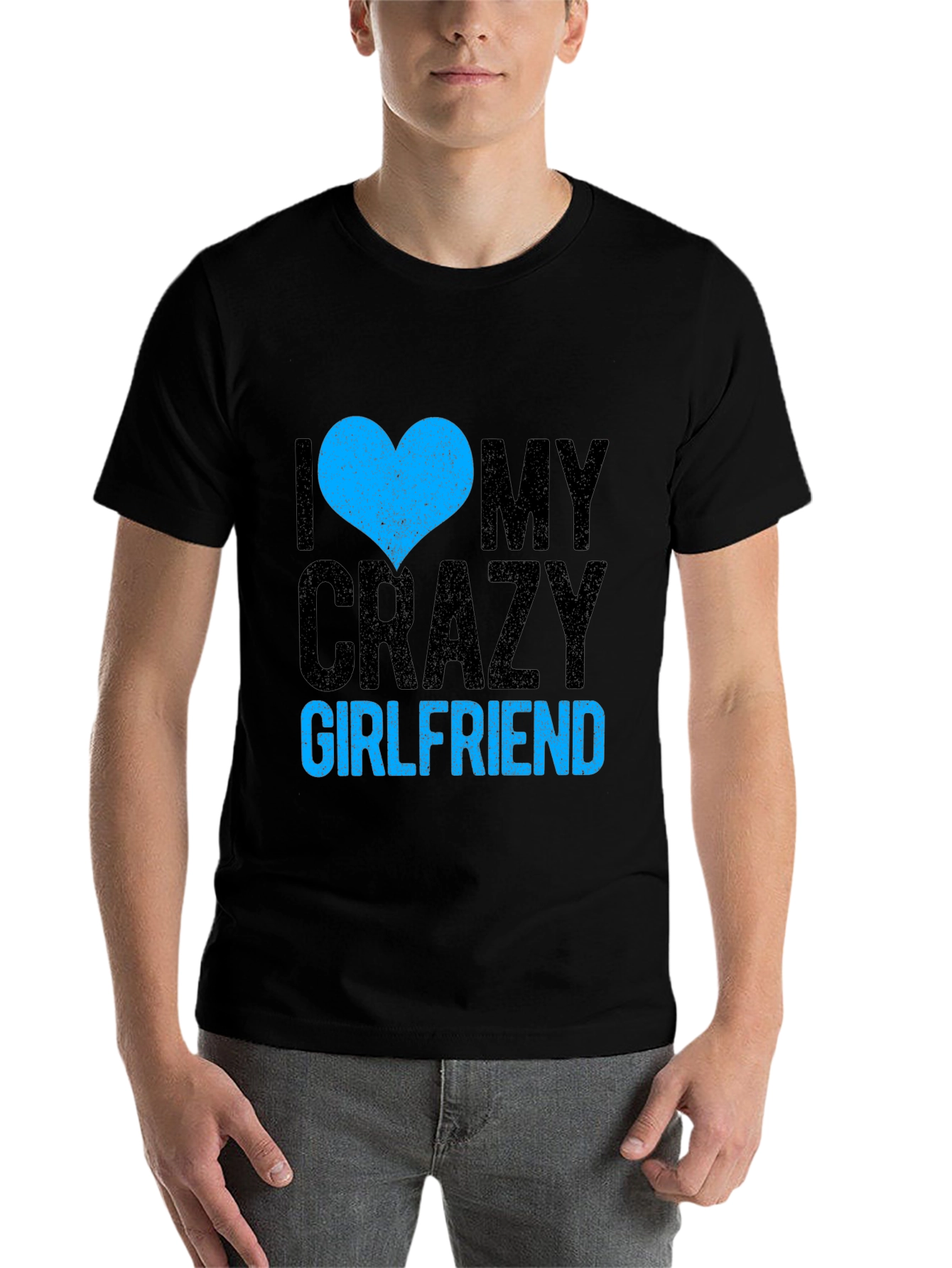 Black I Heart My Crazy Girlfriend - Novelty T-Shirt view 7