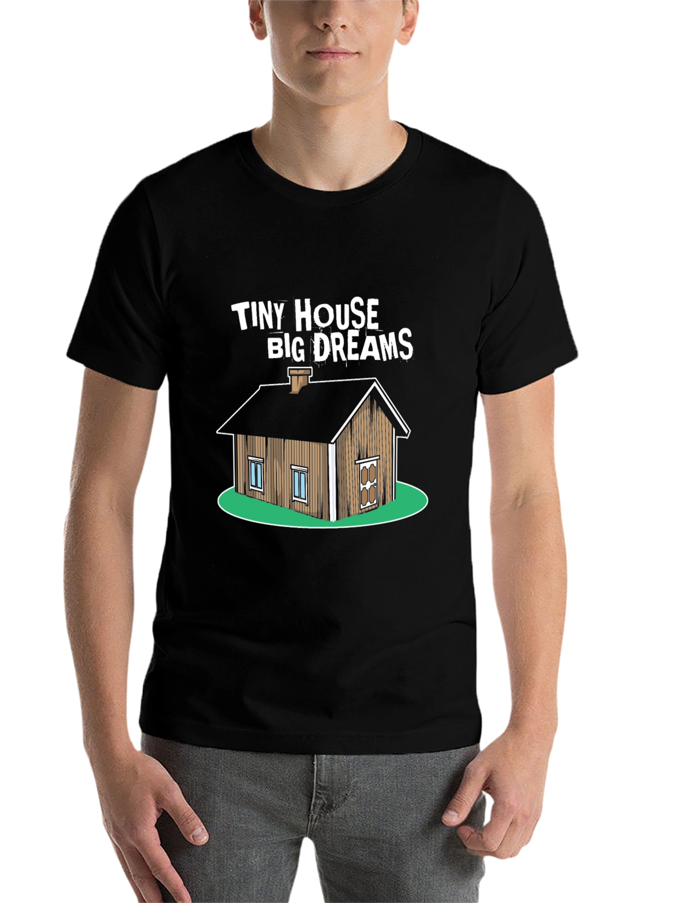 Black Tiny House Big Dreams Graphic T-Shirt view 7