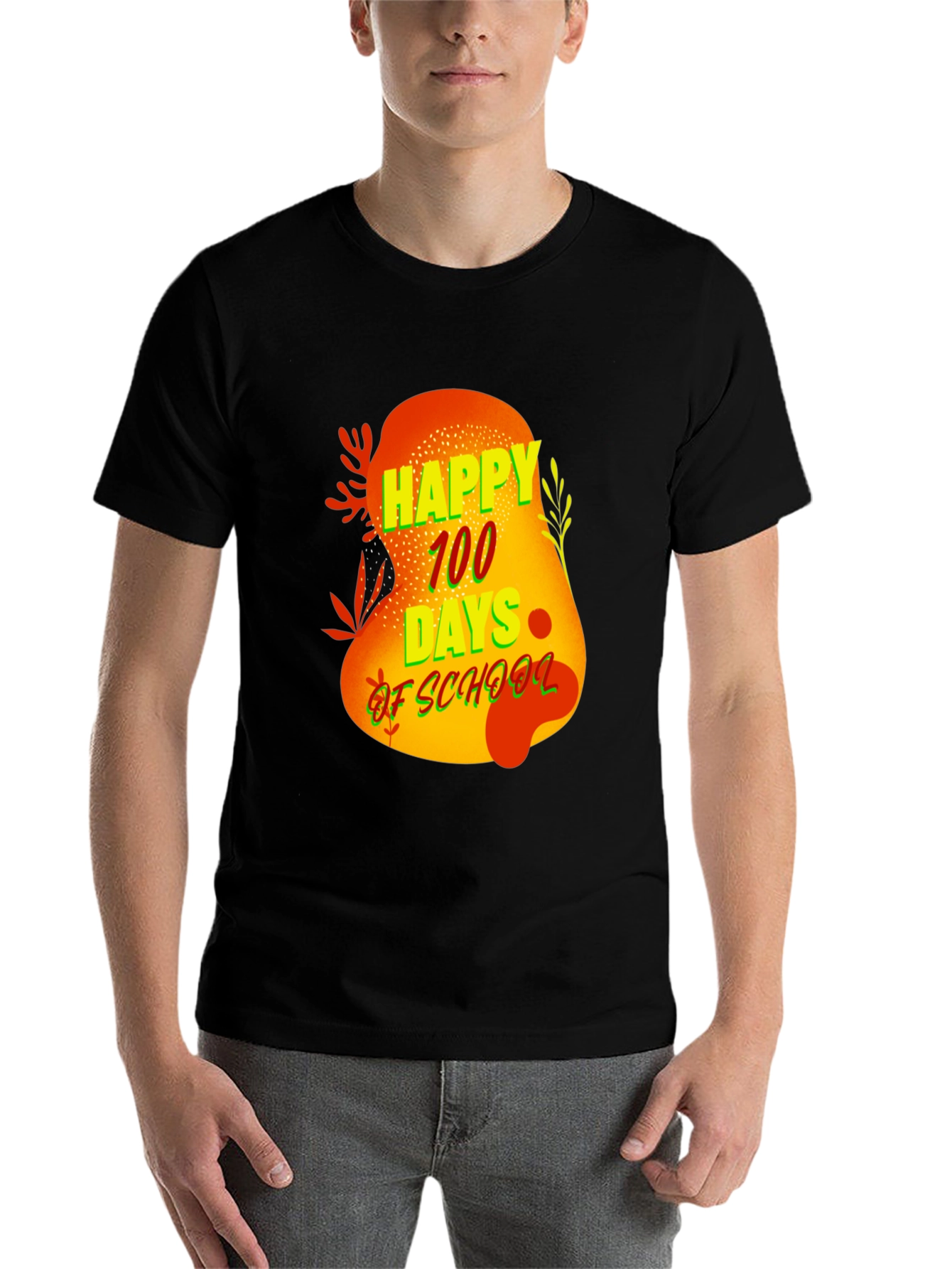 Black Happy 100 Days of School T-Shirt view 7