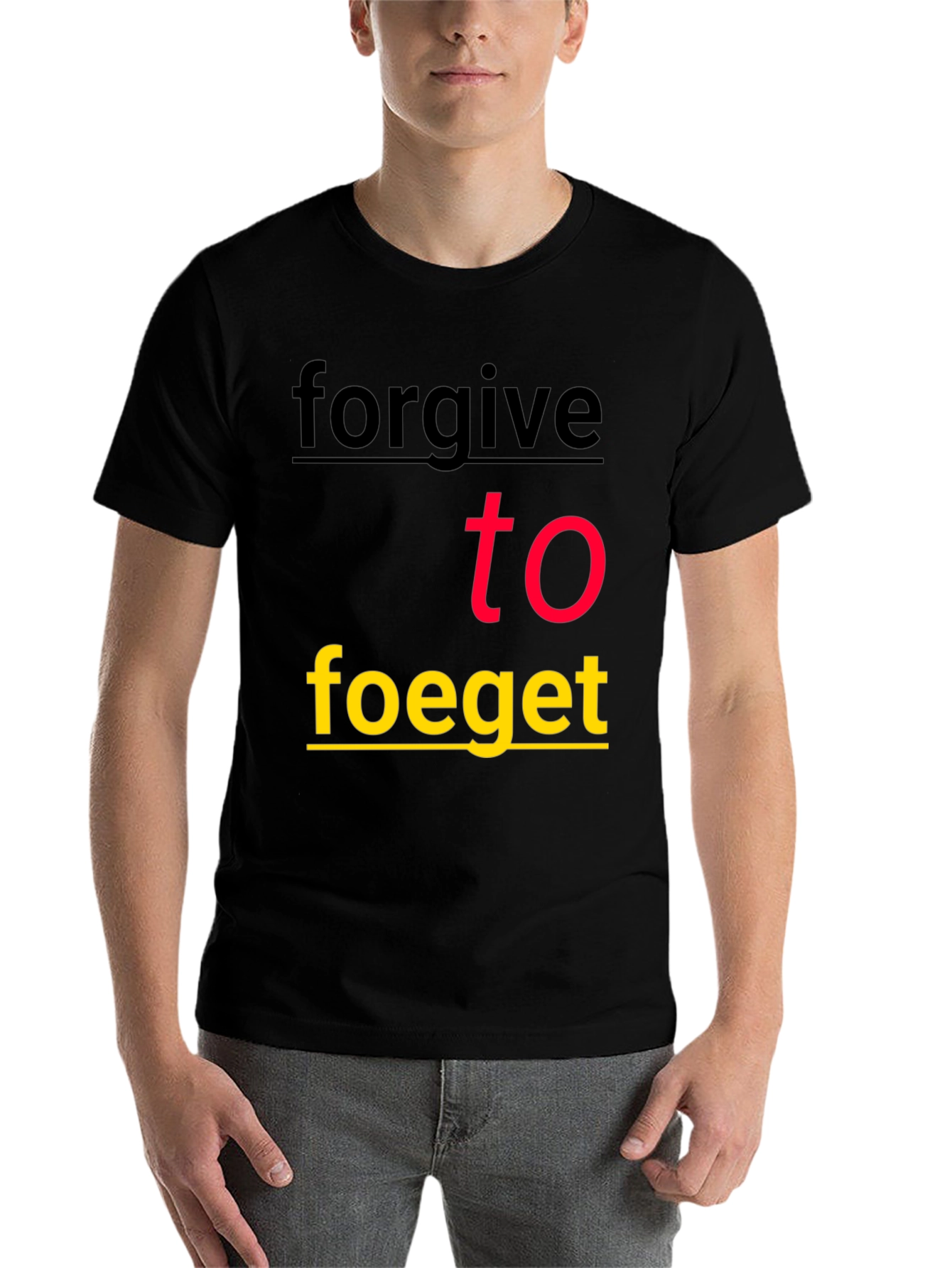 Black Forgive To Forget Graphic Tee - Stylish Black T-Shirt view 7