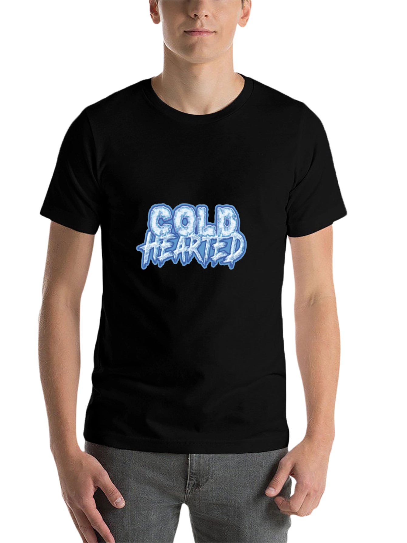 Cold Hearted Graphic Tee - Black Cotton Blend Shirt - 7