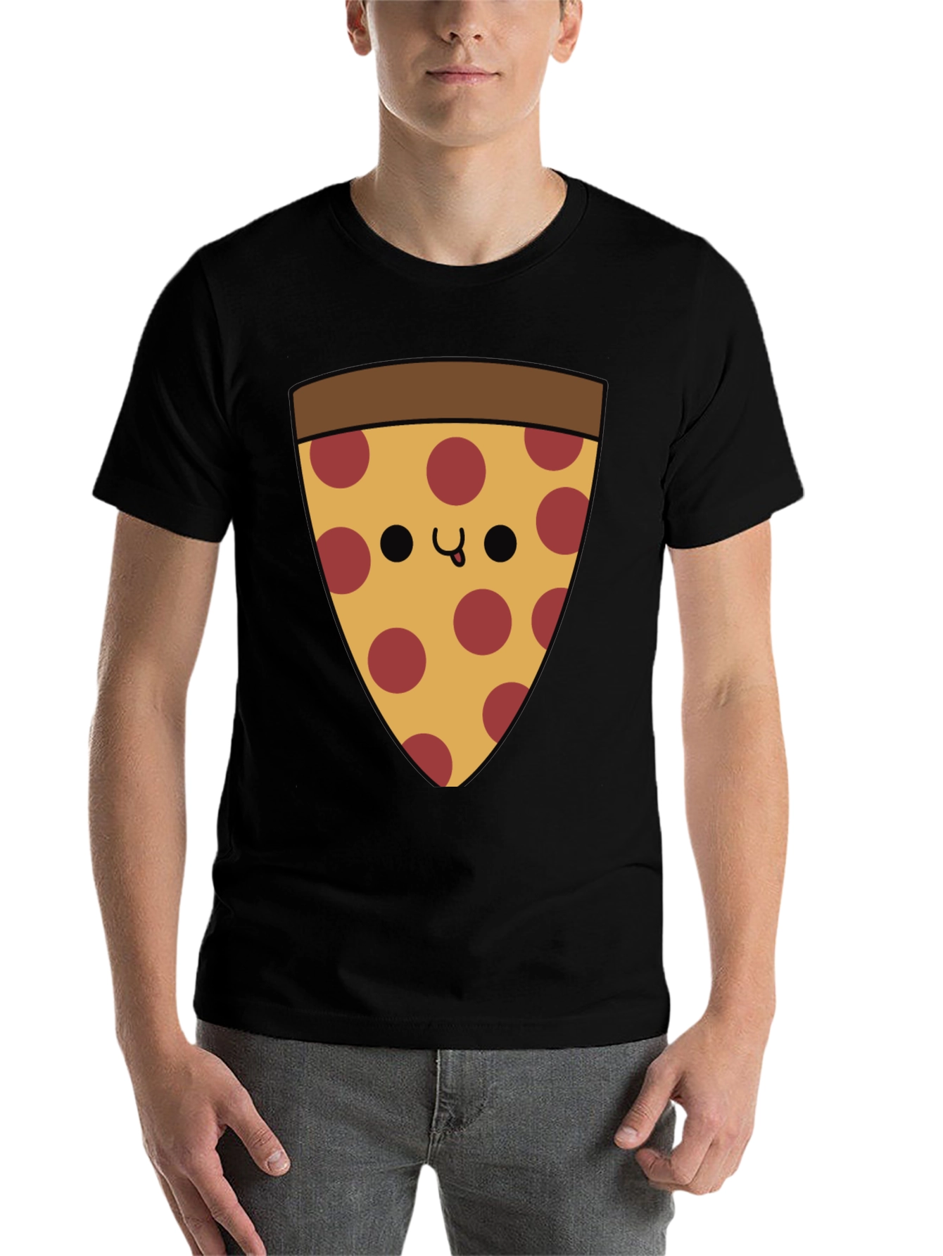 Black Pizza Slice Graphic T-Shirt - Casual Comfort view 7