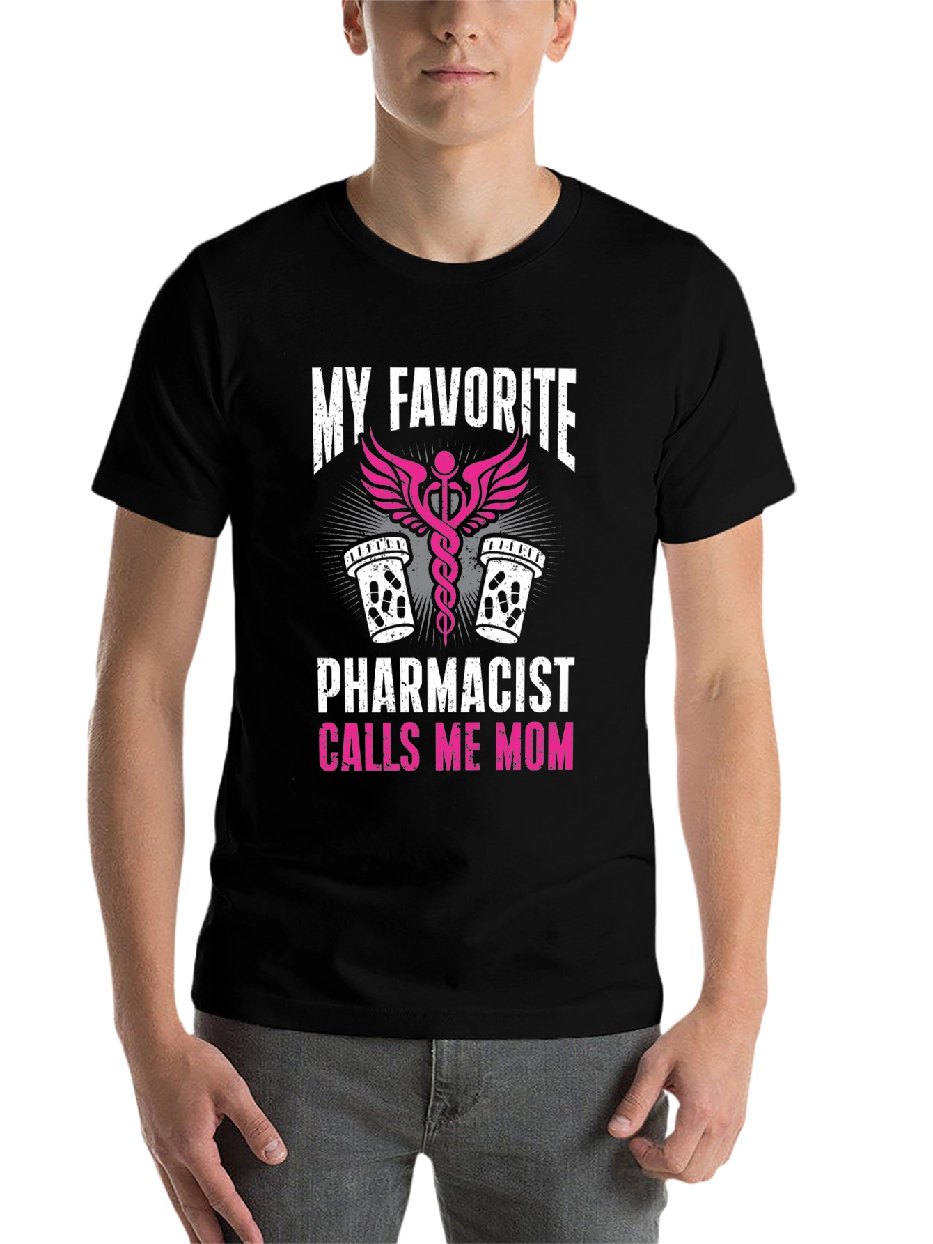Black My Favorite Pharmacist Calls Me Mom T-Shirt view 7
