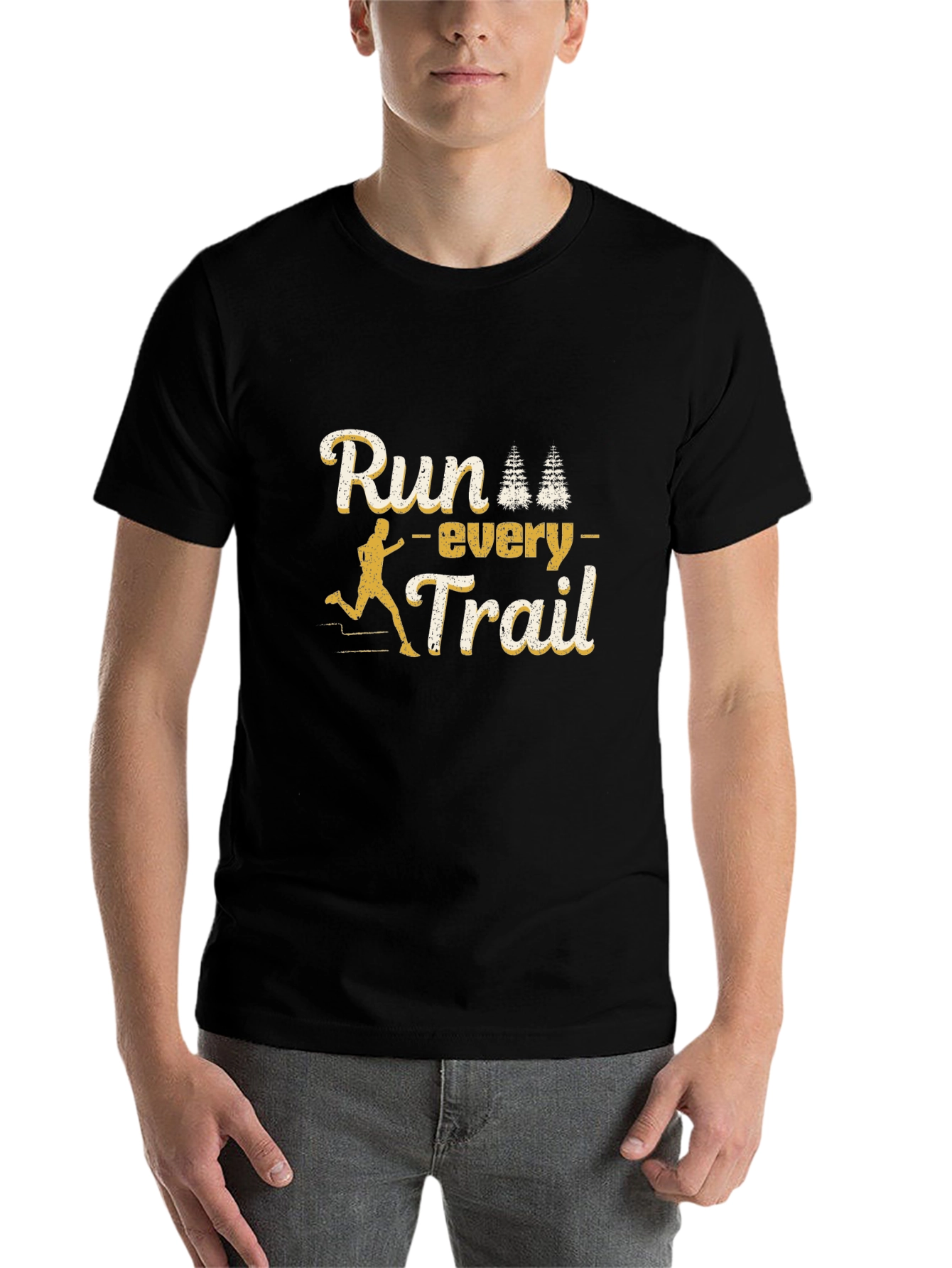 Black Run Every Trail Black Graphic Tee view 7