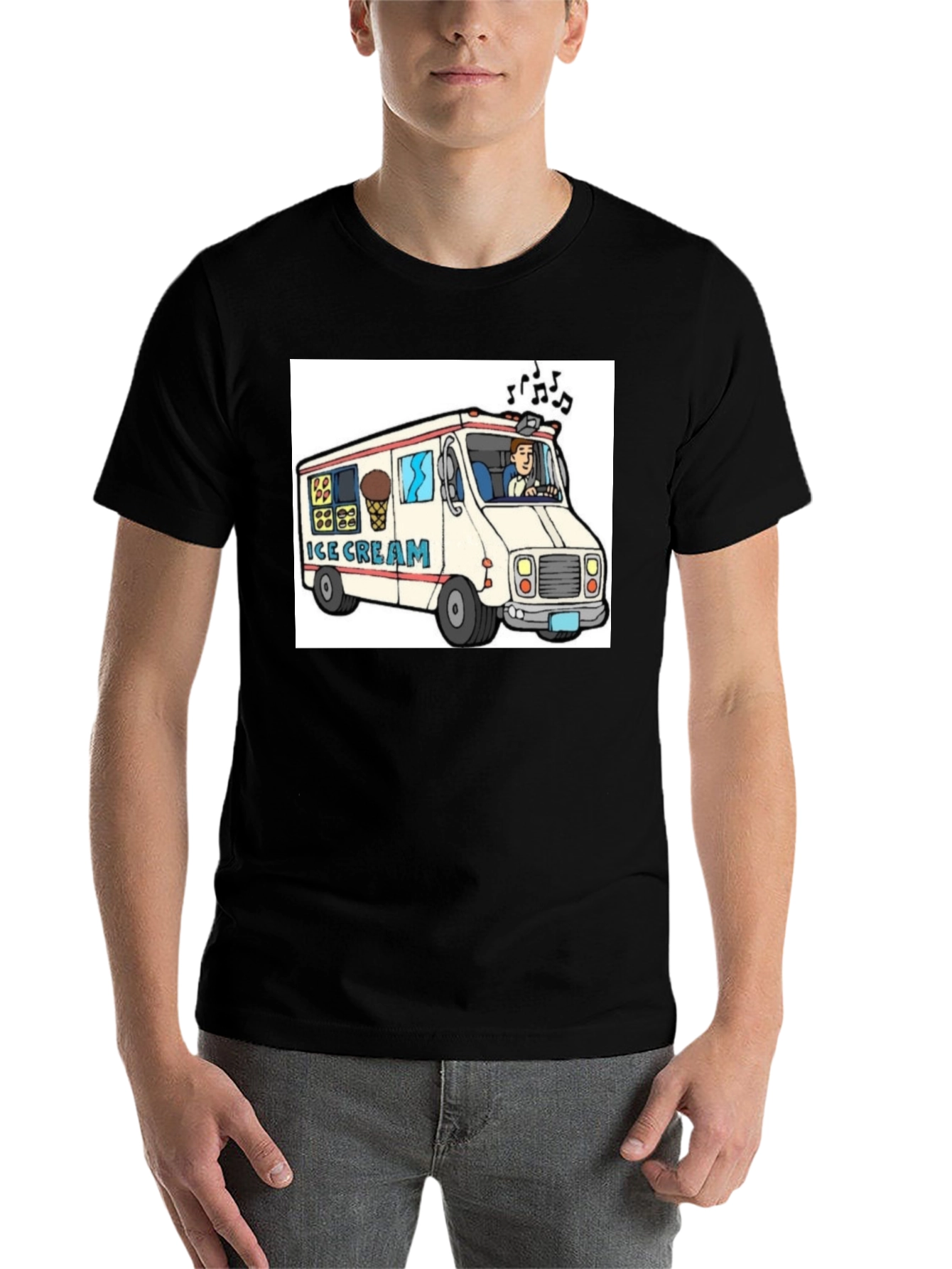 Black Ice Cream Truck Graphic Tee - Fun Summer Shirt view 7