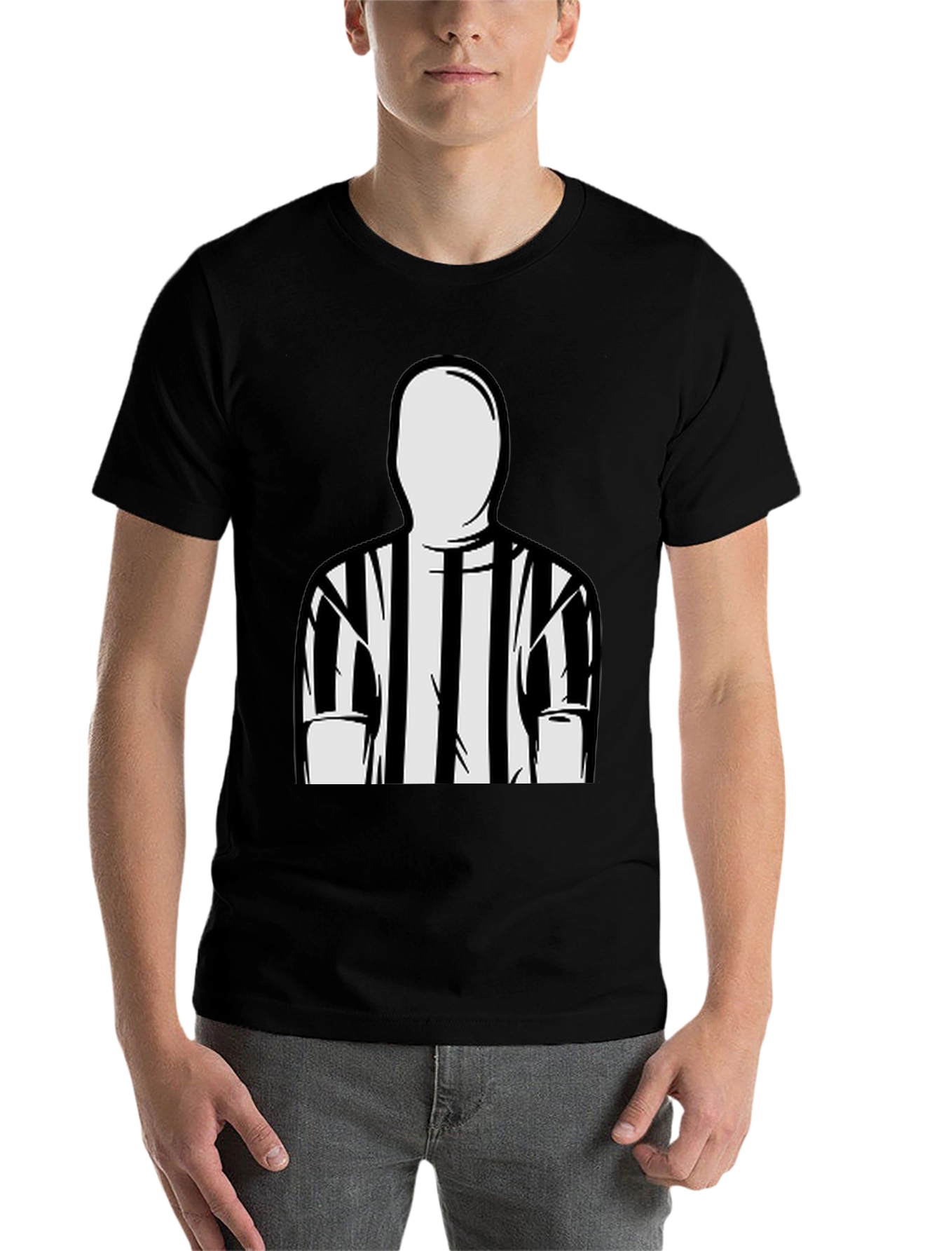 Black Referee Striped T-Shirt view 7