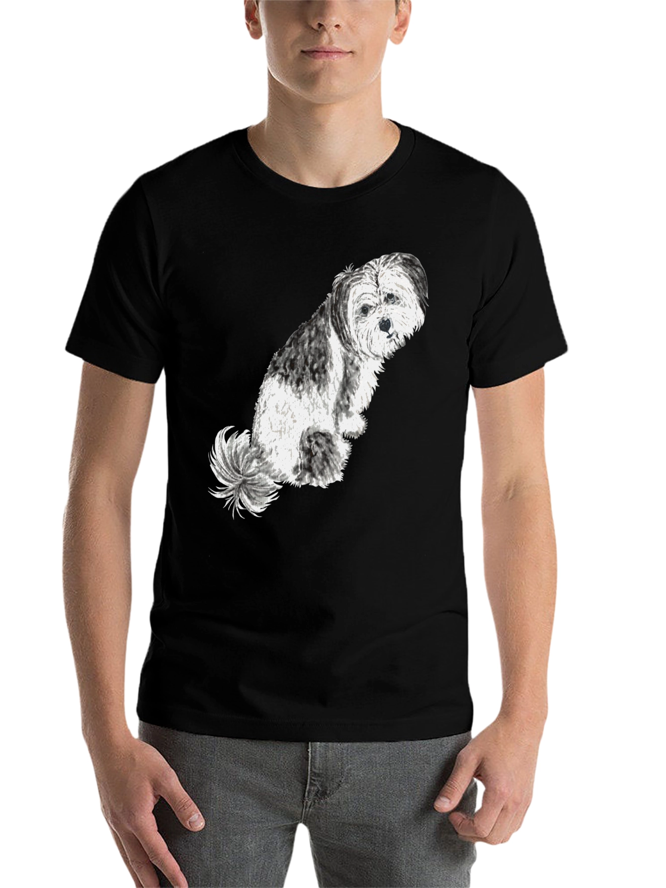 Black Dog Lover Tee - Cute Shih Tzu Graphic T-Shirt view 7