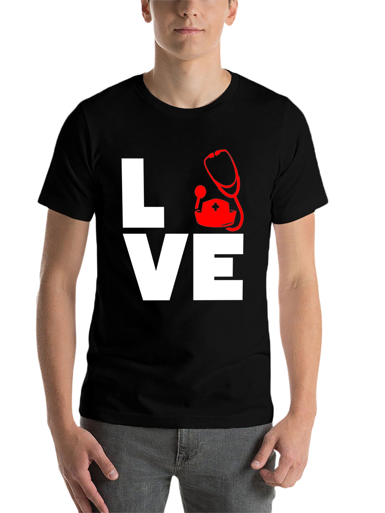 Black Nurse Love Graphic T-Shirt view 7