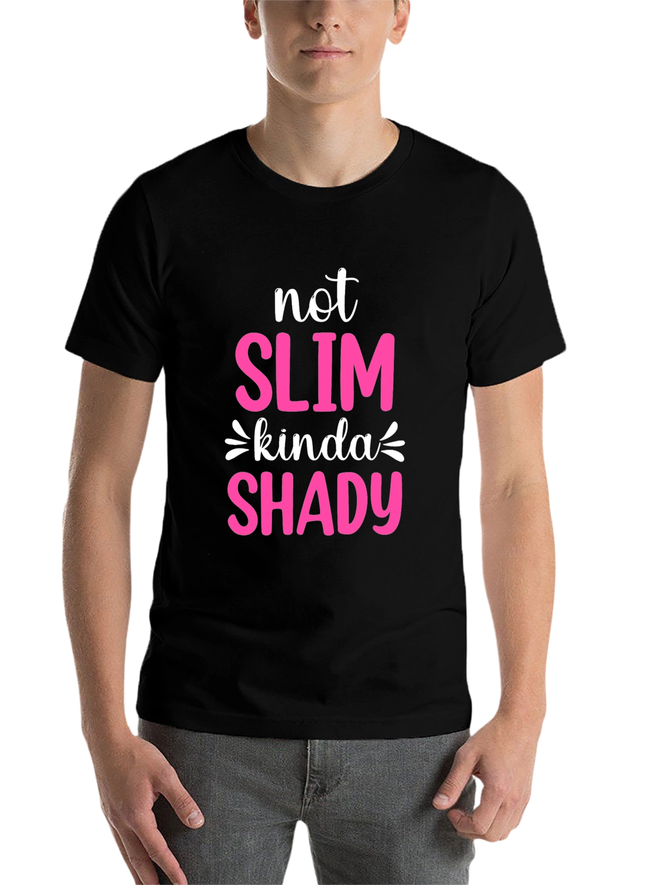 Black Not Slim Kinda Shady Graphic Tee view 7