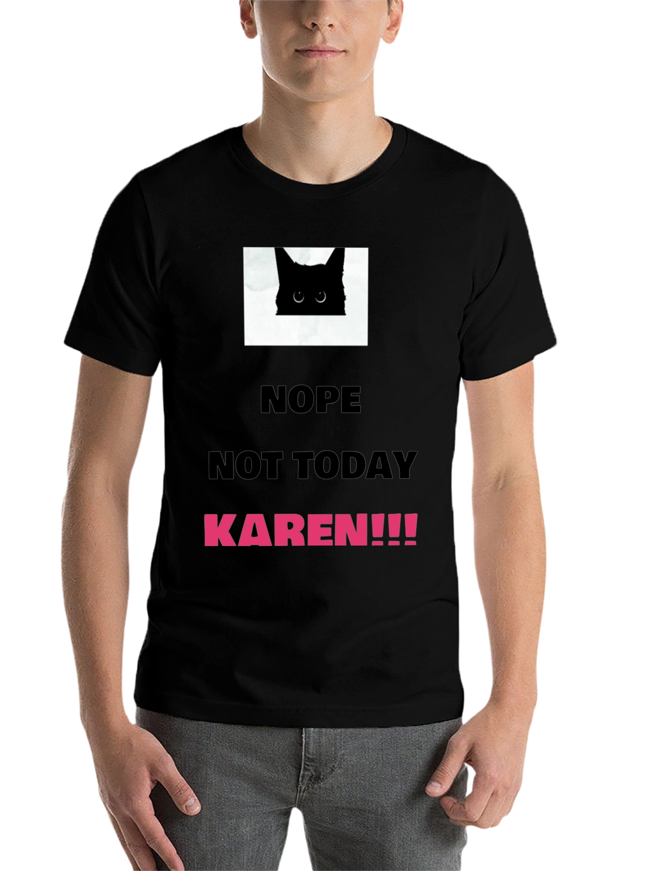 Black Nope Not Today Karen T-Shirt view 7