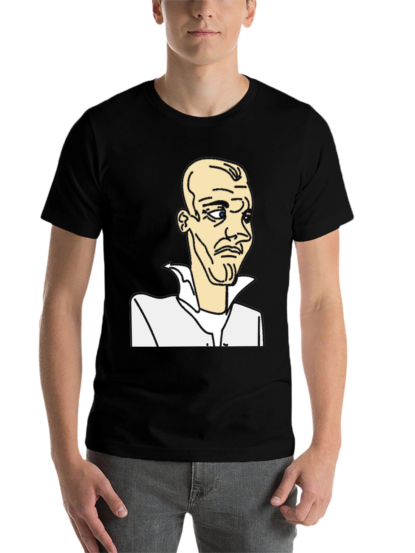 Black Cartoon Character Graphic Black T-Shirt view 7