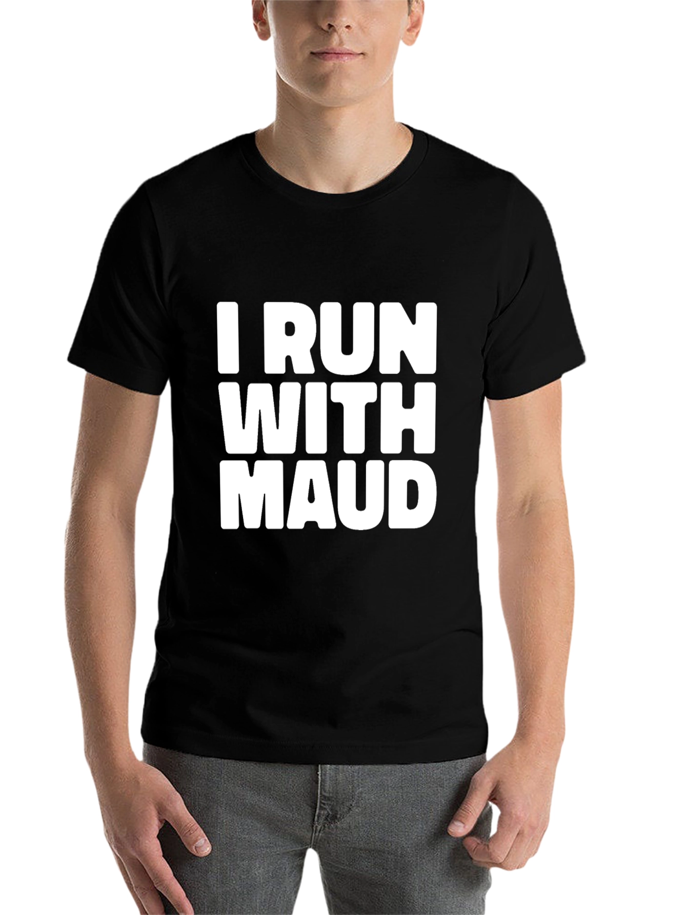 Black I Run With Maud Graphic T-Shirt - Black Cotton Blend view 7