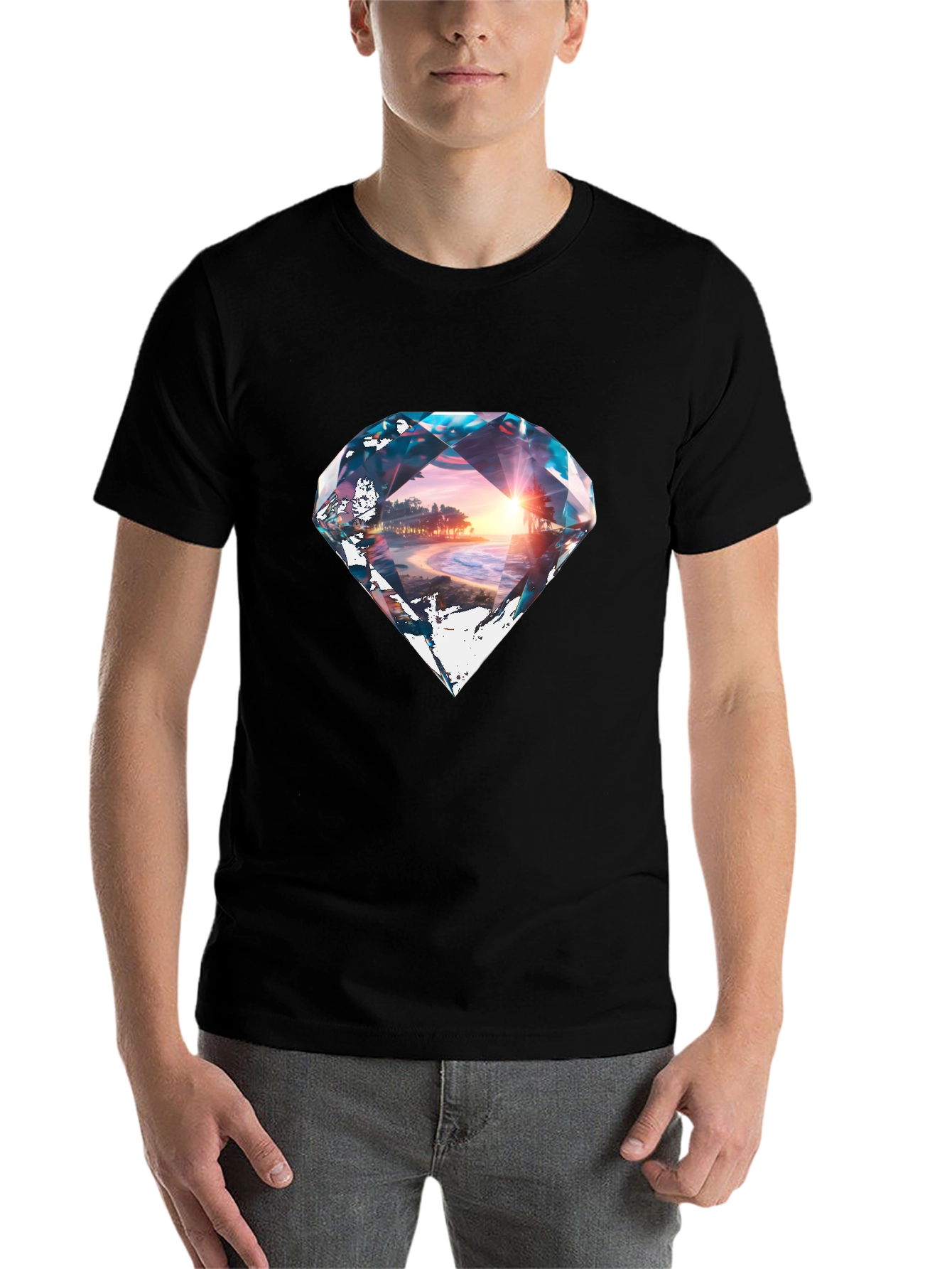 Black Diamond Beach Graphic Black T-Shirt view 7