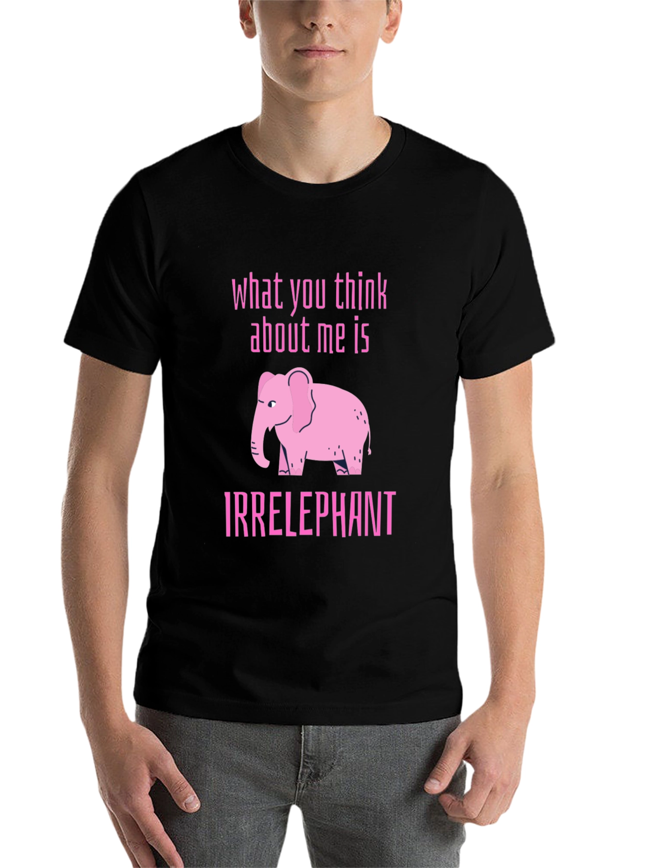 Black Irrelephant Graphic T-Shirt - Black Cotton Tee view 7