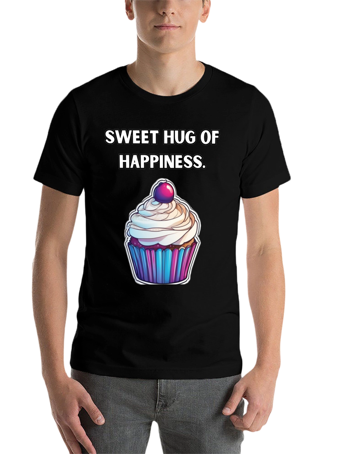 Black Sweet Hug of Happiness T-Shirt view 7