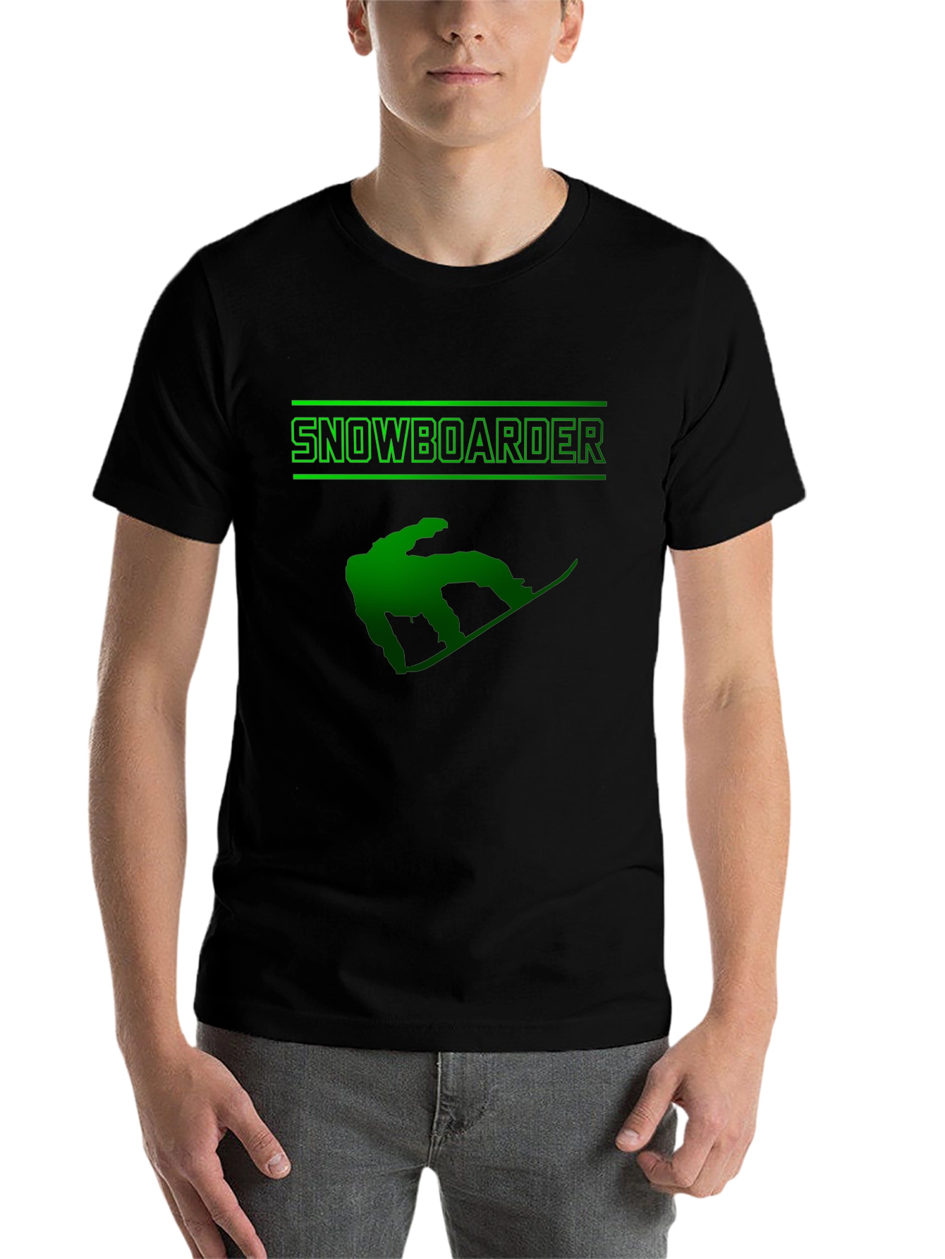 Black Snowboarder Graphic T-Shirt - Black view 7