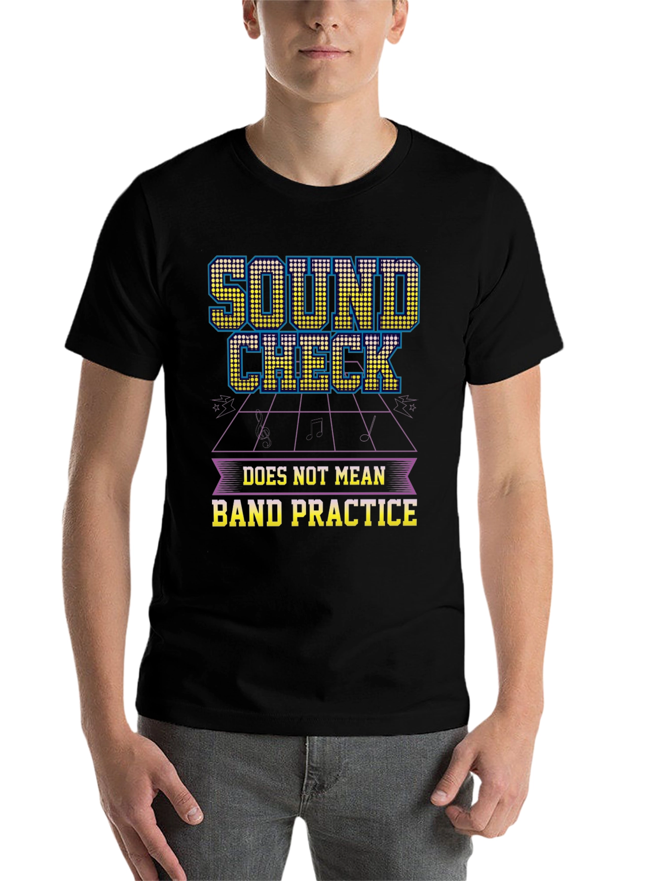 Black Sound Check Band Practice T-Shirt view 7