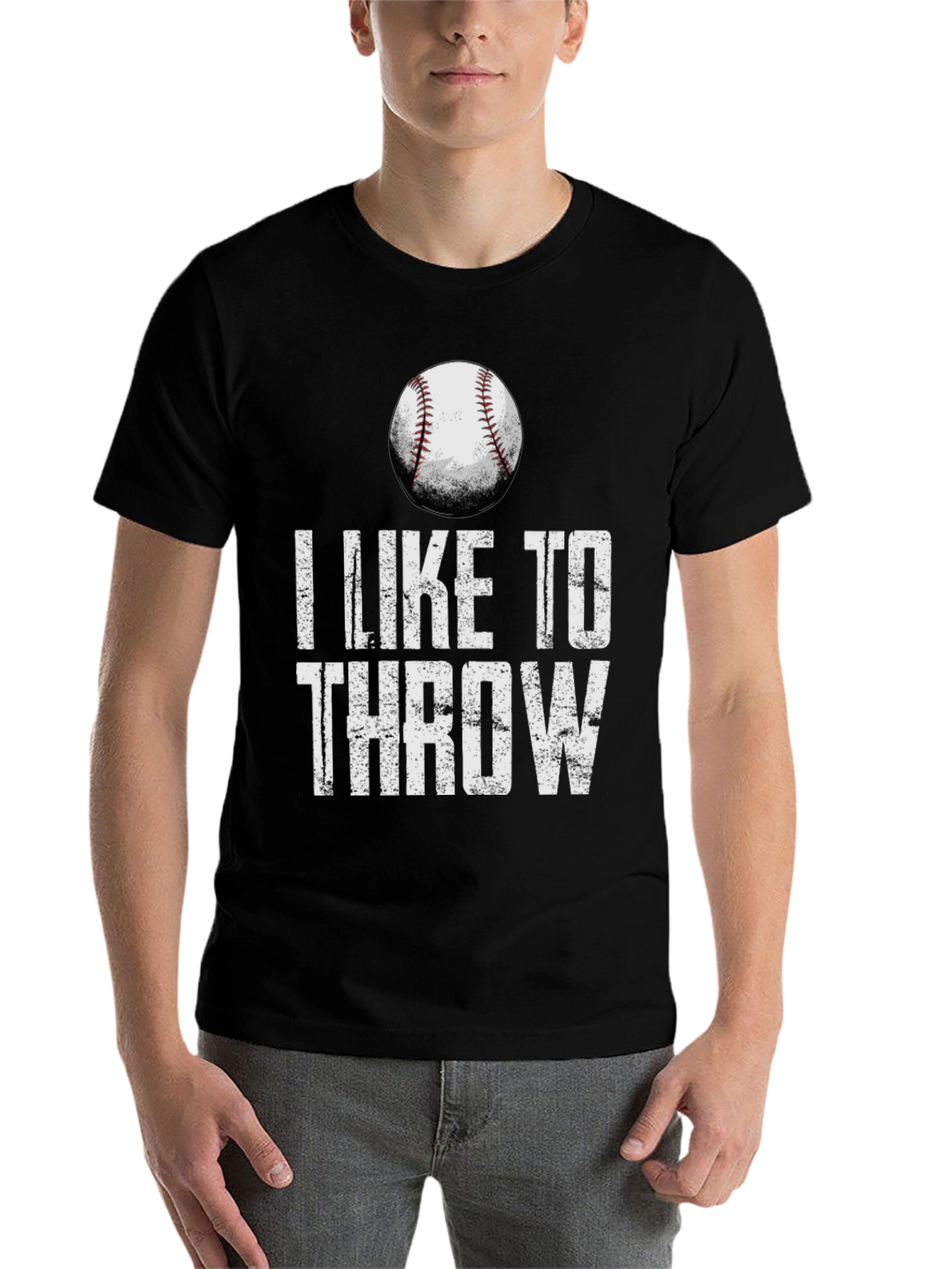 Black I Like to Throw Baseball Graphic Tee view 7
