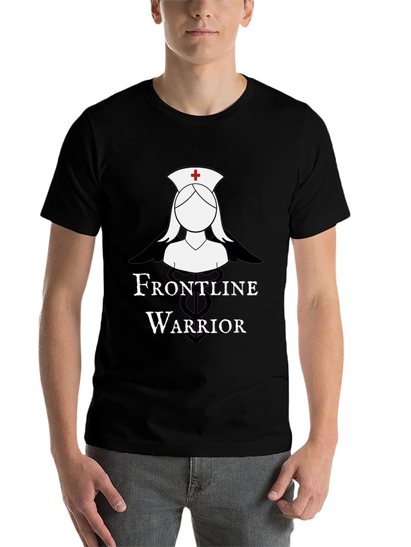 Black Frontline Warrior Nurse T-Shirt view 7