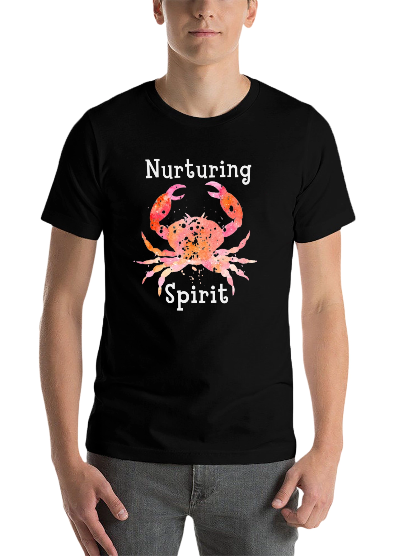 Black Nurturing Spirit Crab Graphic Tee - Black view 7
