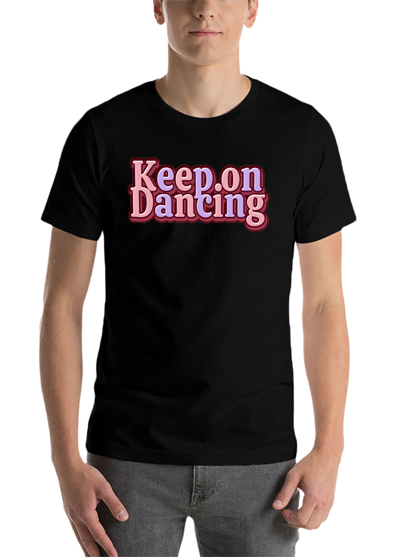 Black Keep on Dancing Graphic Tee - Retro Style view 7