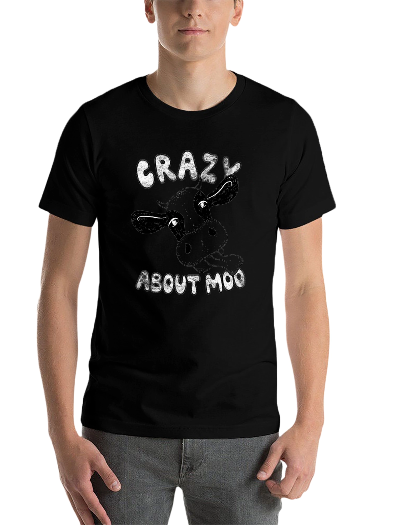 Black Crazy About Moo Black T-Shirt view 7