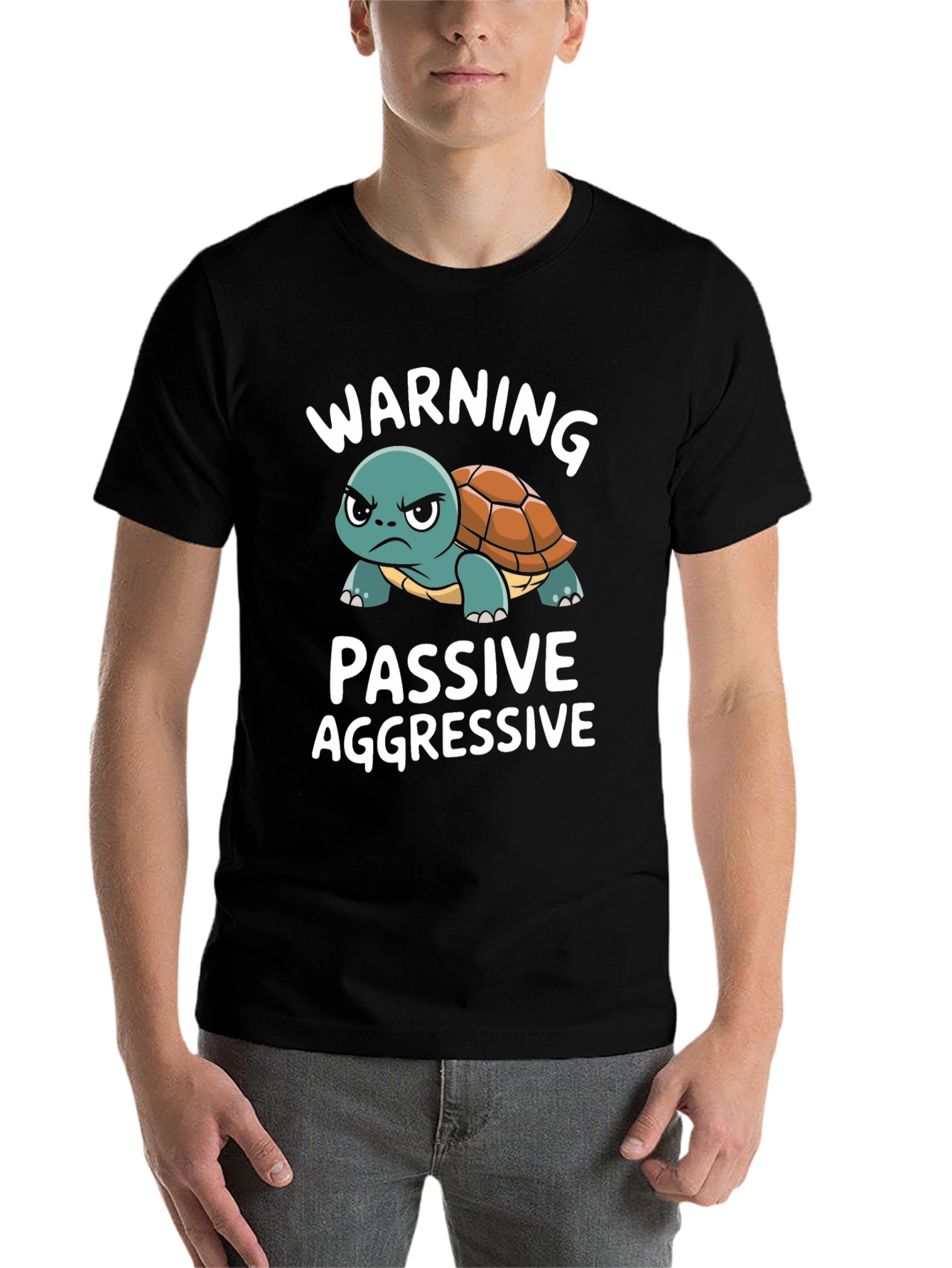 Black Passive Aggressive Turtle T-Shirt Funny Novelty Tee view 7