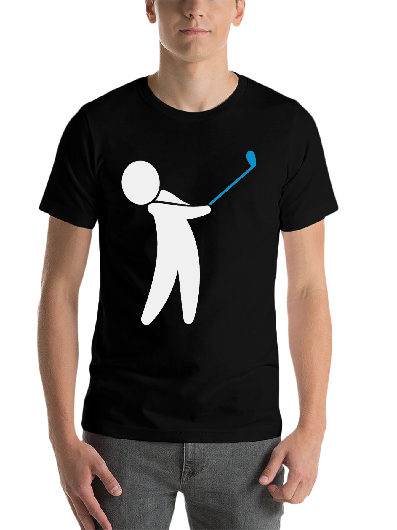 Black Golf Swing Graphic Tee - Black Cotton T-Shirt view 7