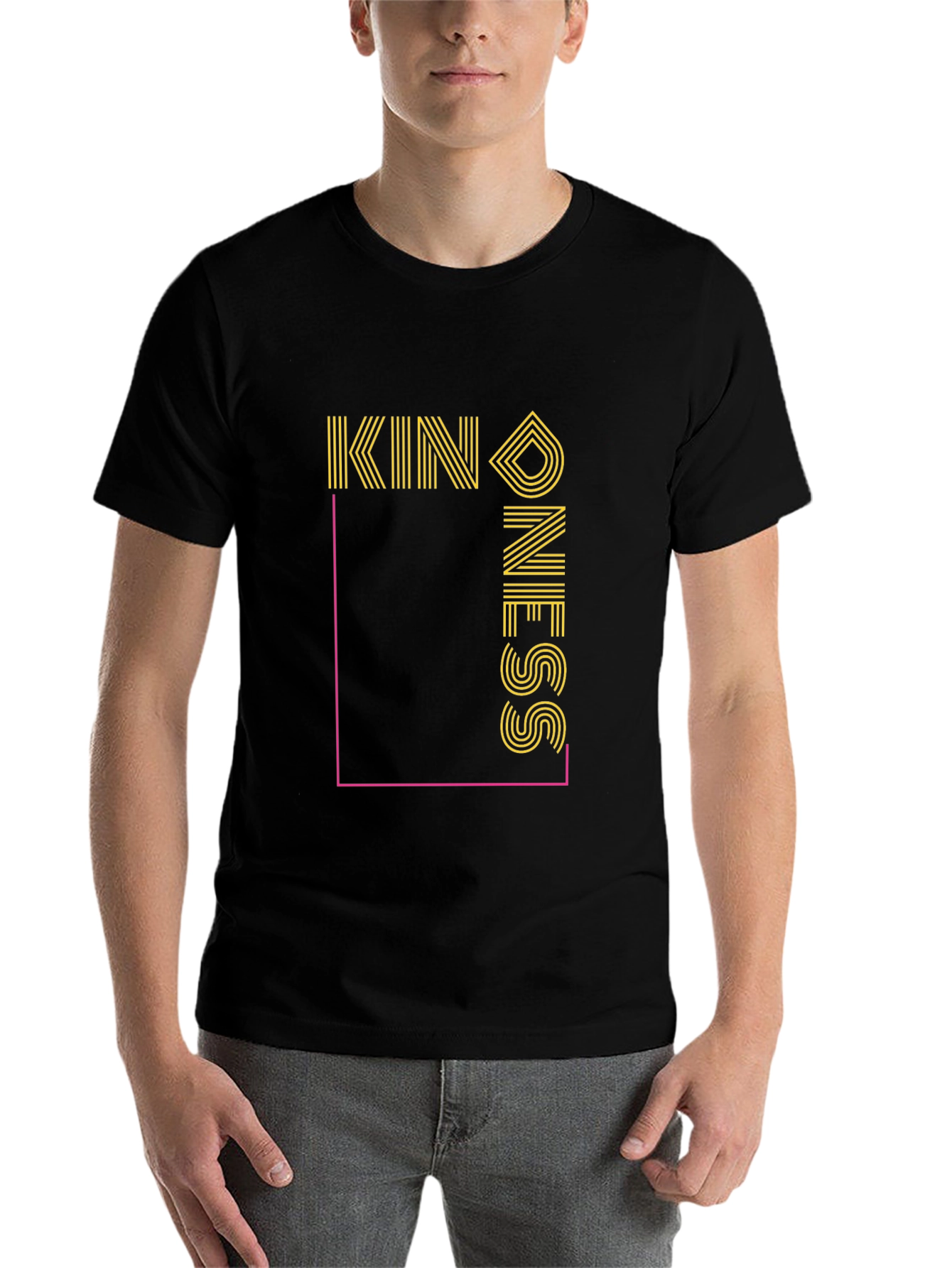 Black Kindness Graphic Tee - Stylish Black T-Shirt view 7