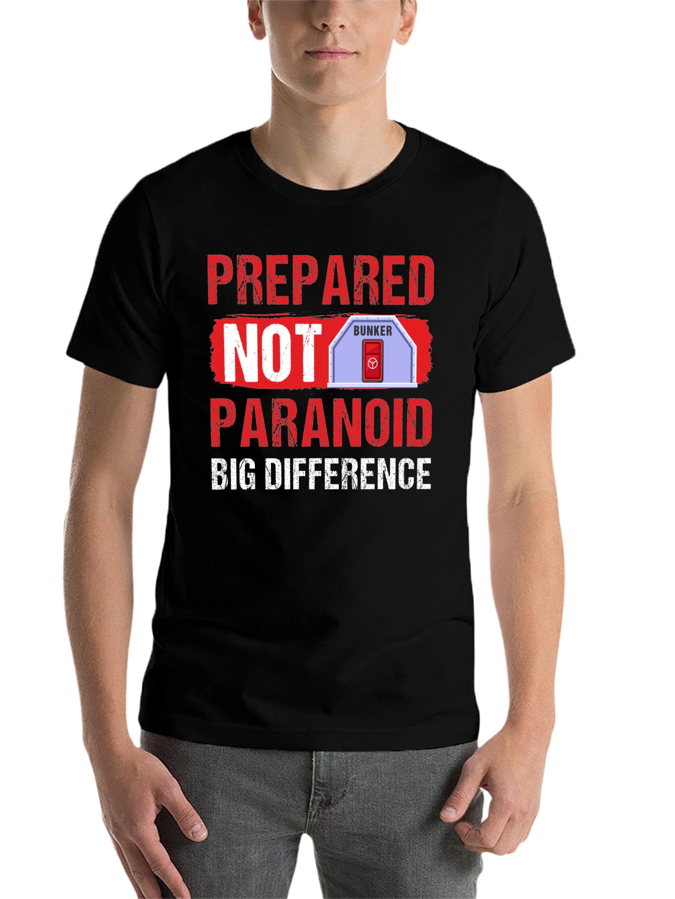Black Prepared Not Paranoid Bunker T-Shirt view 7