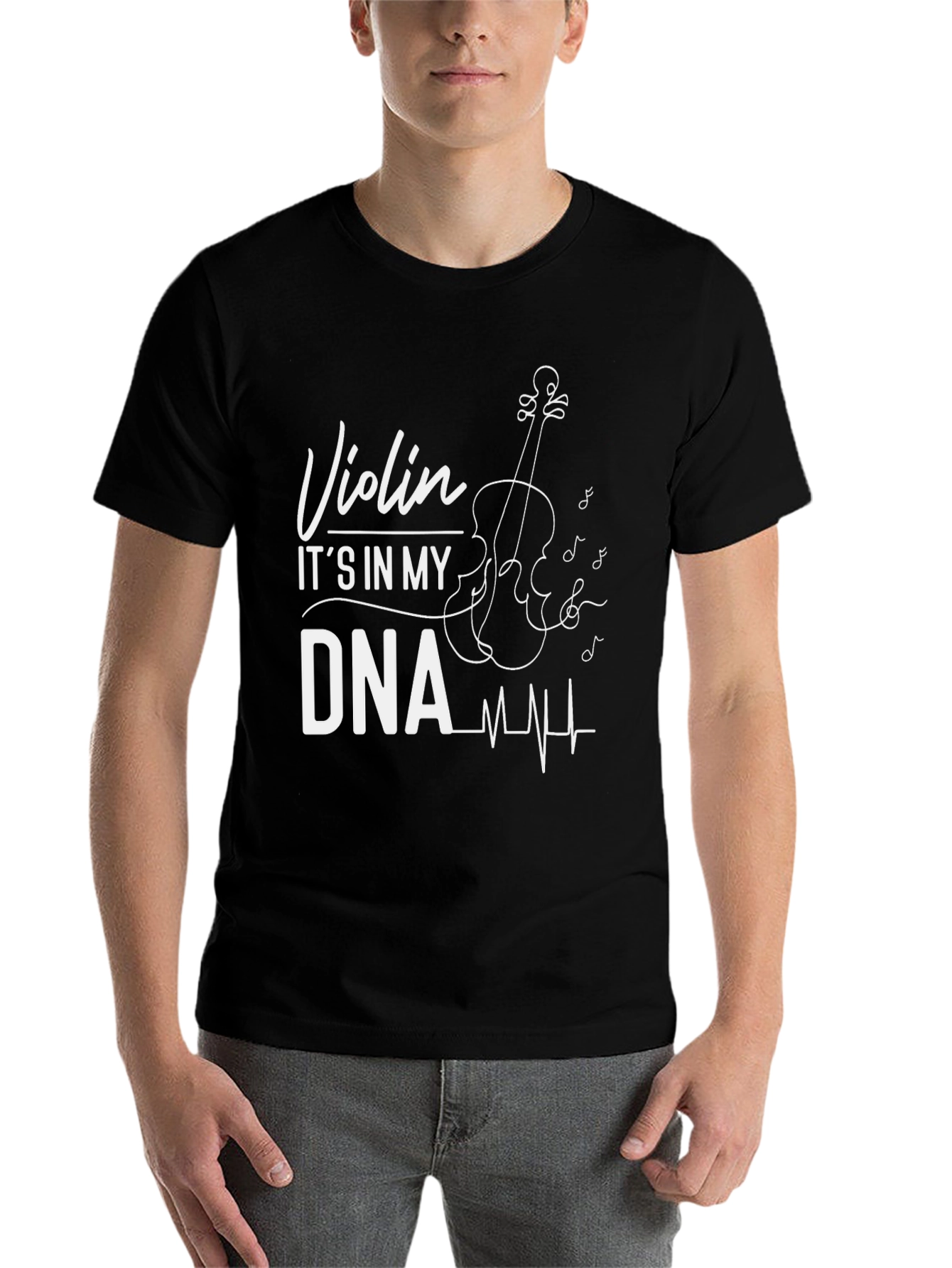 Black Violin DNA Black Graphic Tee - Musician Gift view 7