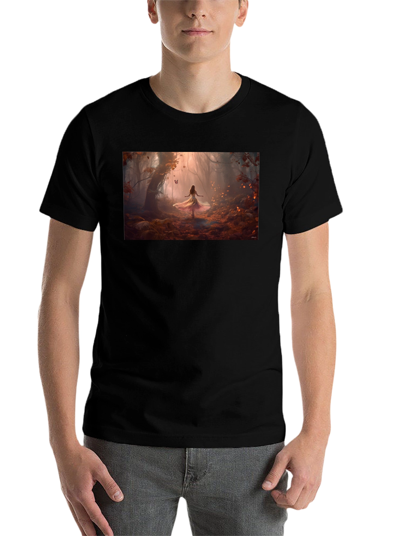 Black Enchanted Forest T-Shirt view 7