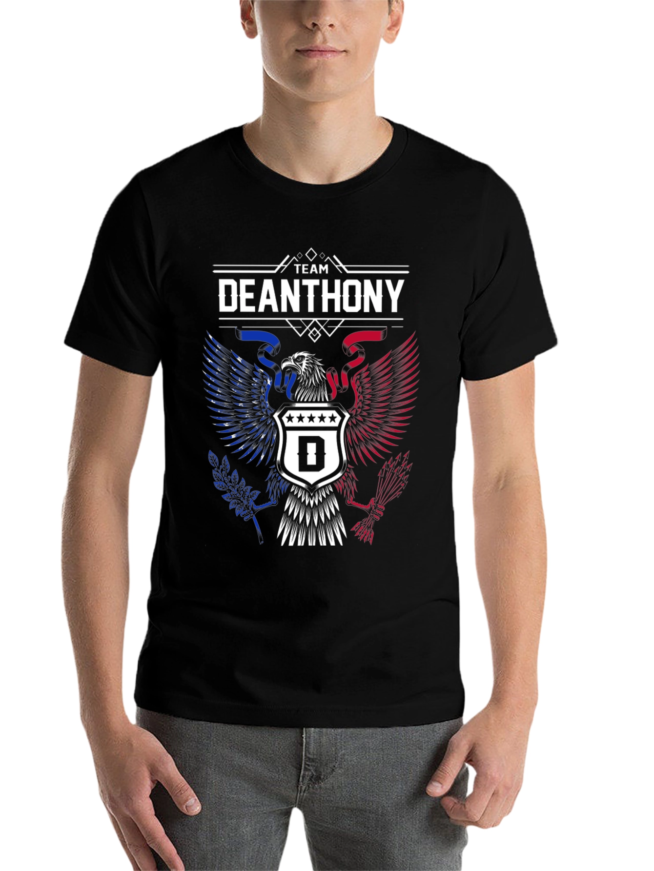 Black Team Deanthony Eagle Graphic Tee - Patriotic T-Shirt view 7